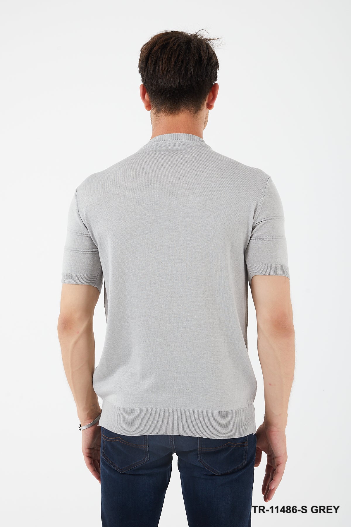 TR Premium - Textured Knit Henley T-Shirt TR-11486