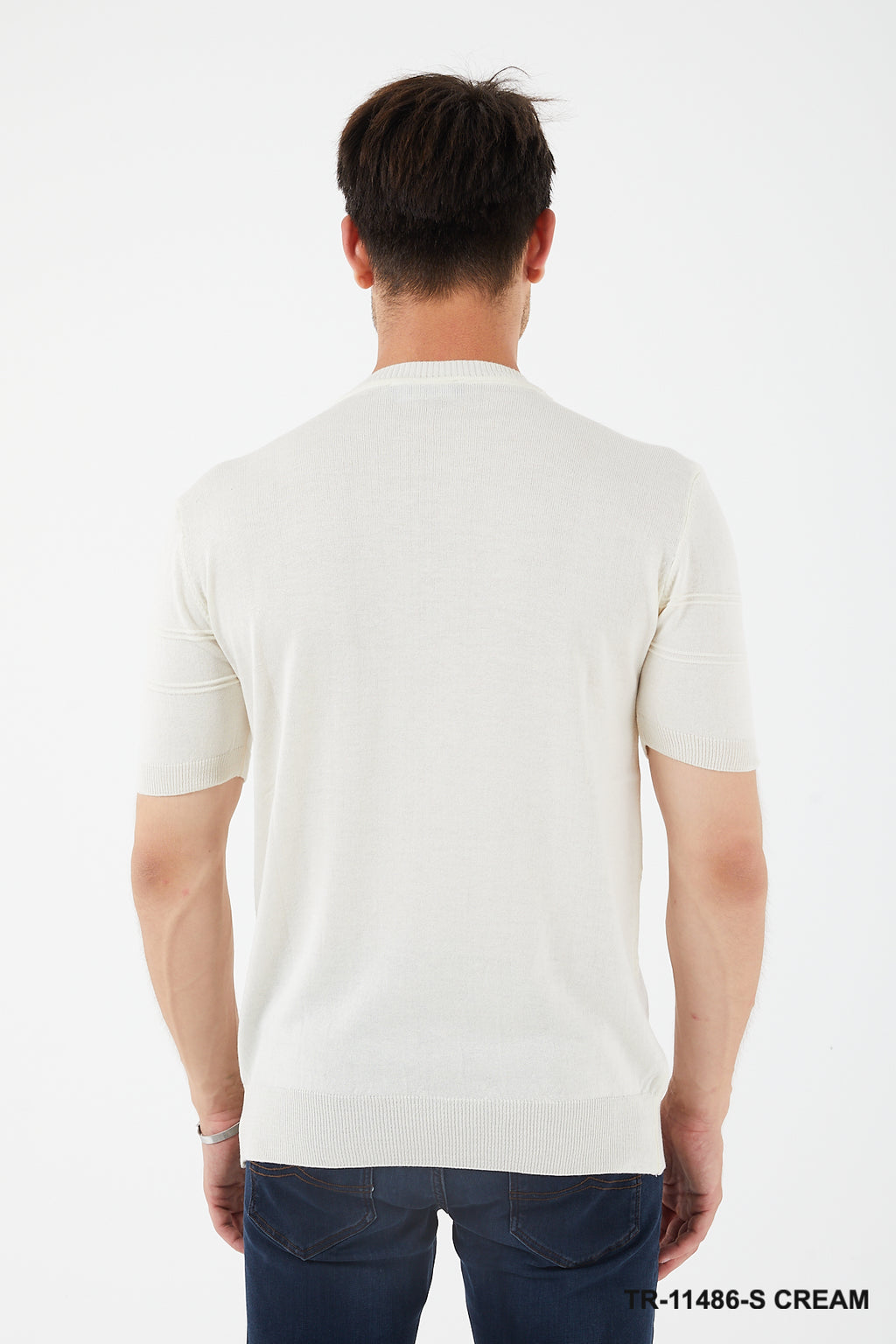TR Premium - Textured Knit Henley T-Shirt TR-11486