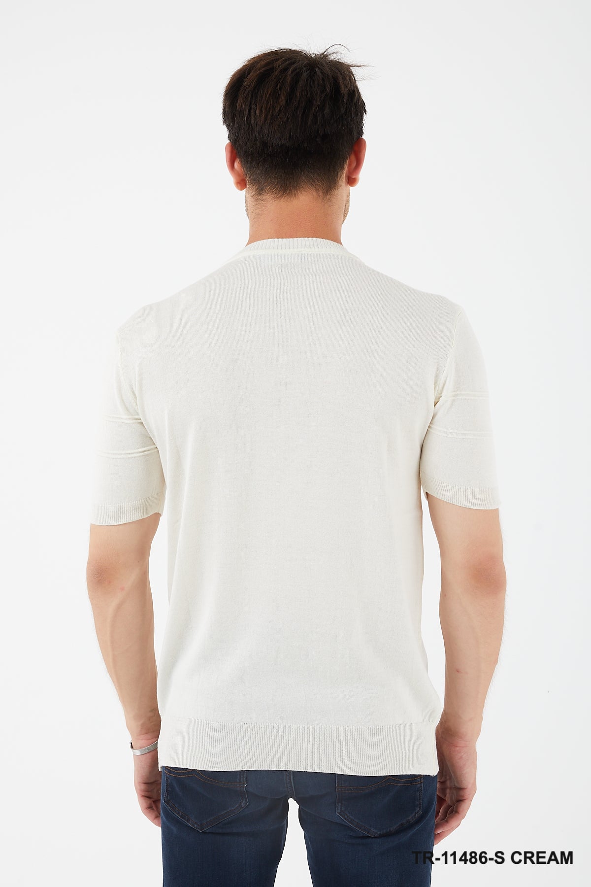 TR Premium - Textured Knit Henley T-Shirt TR-11486