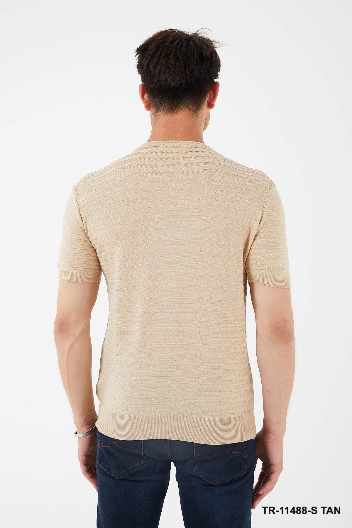 Textured Knit Crewneck T-Shirt TR-11488