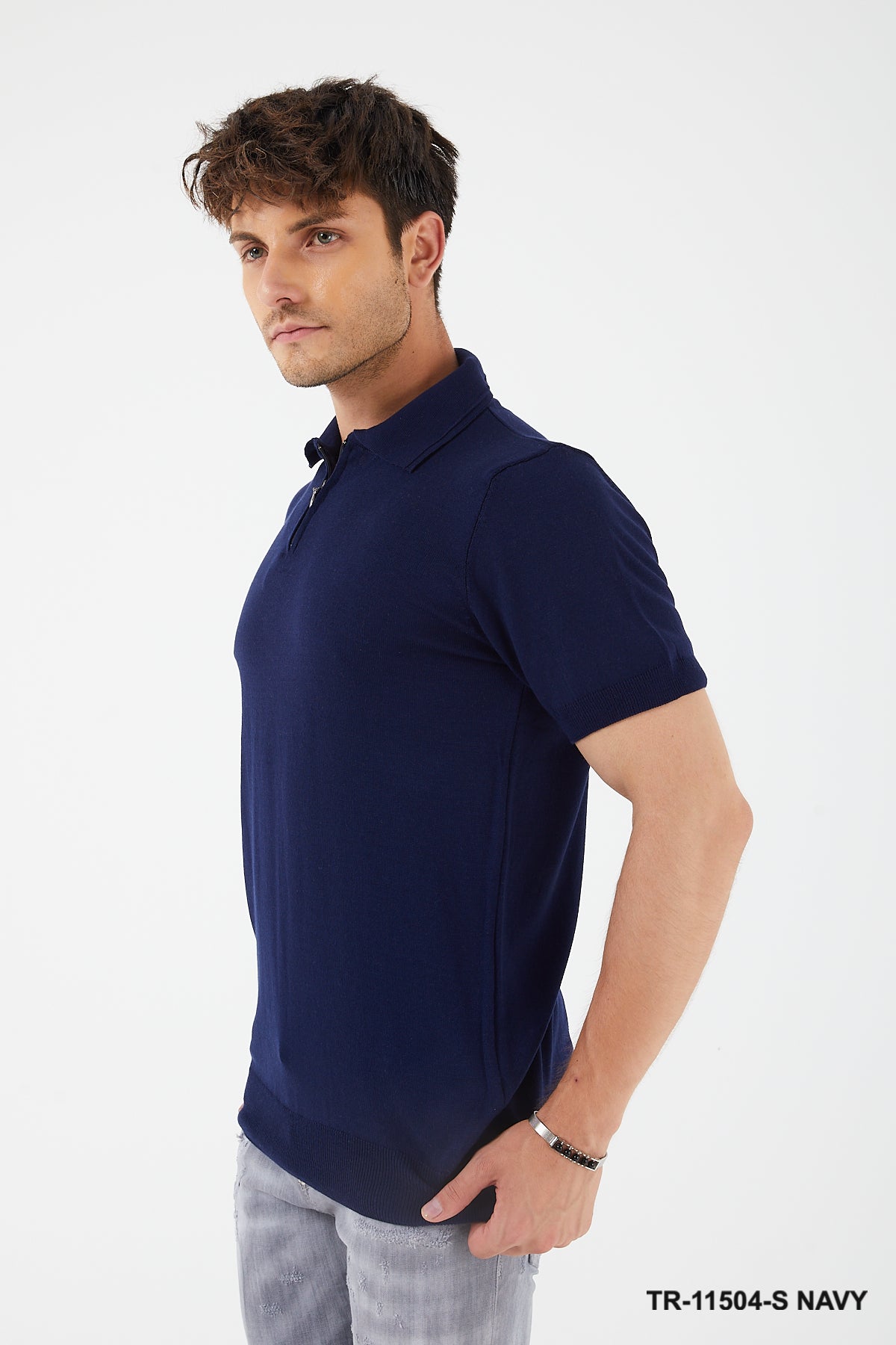 TR Premium Textured Knit Quarter-Zip Polo TR-11504