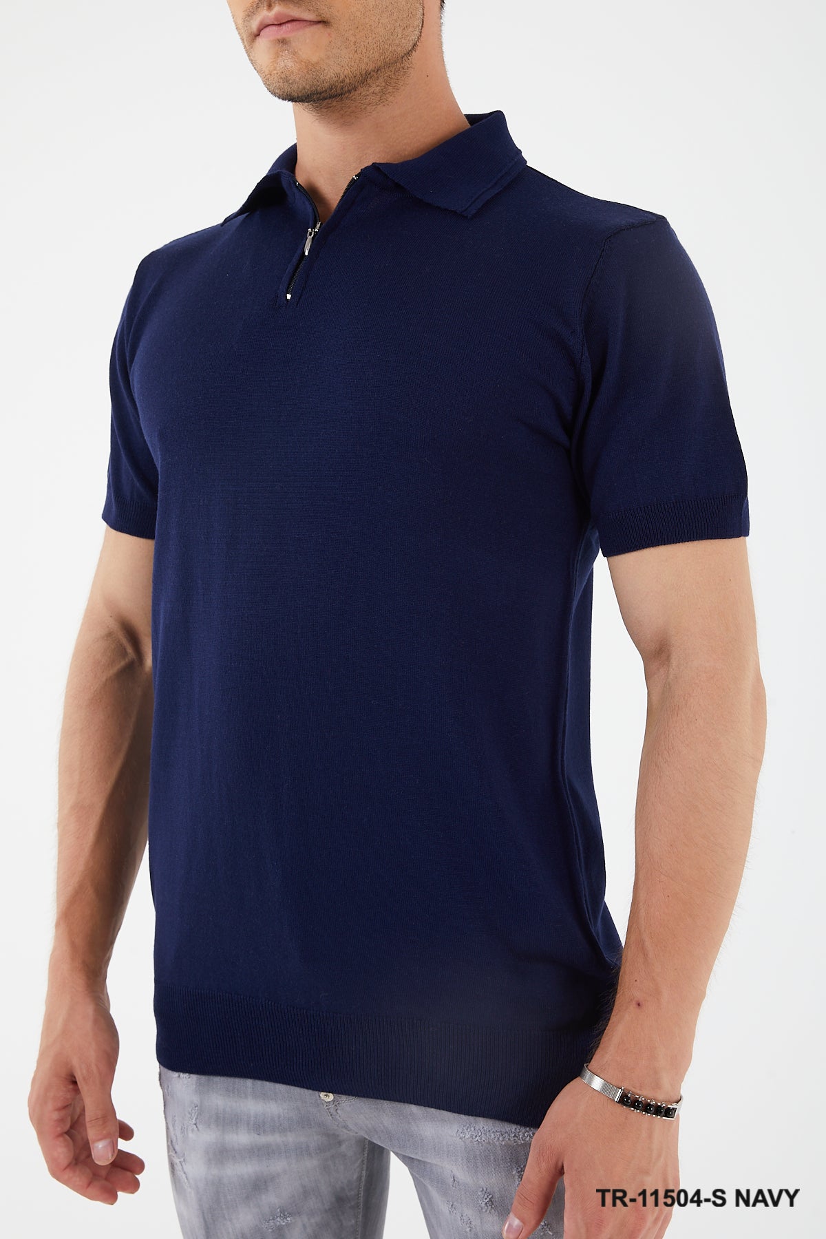 TR Premium Textured Knit Quarter-Zip Polo TR-11504