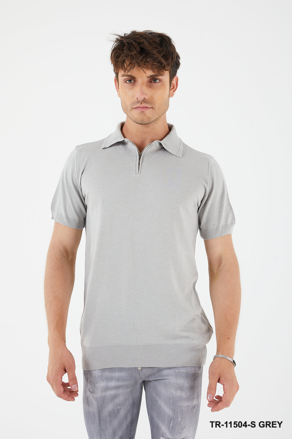 TR Premium Textured Knit Quarter-Zip Polo TR-11504