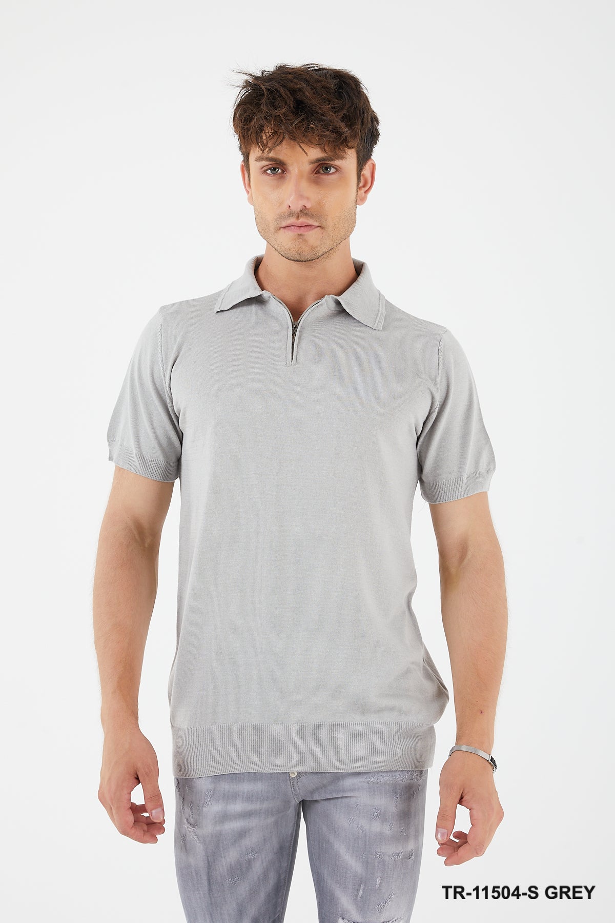 TR Premium Textured Knit Quarter-Zip Polo TR-11504