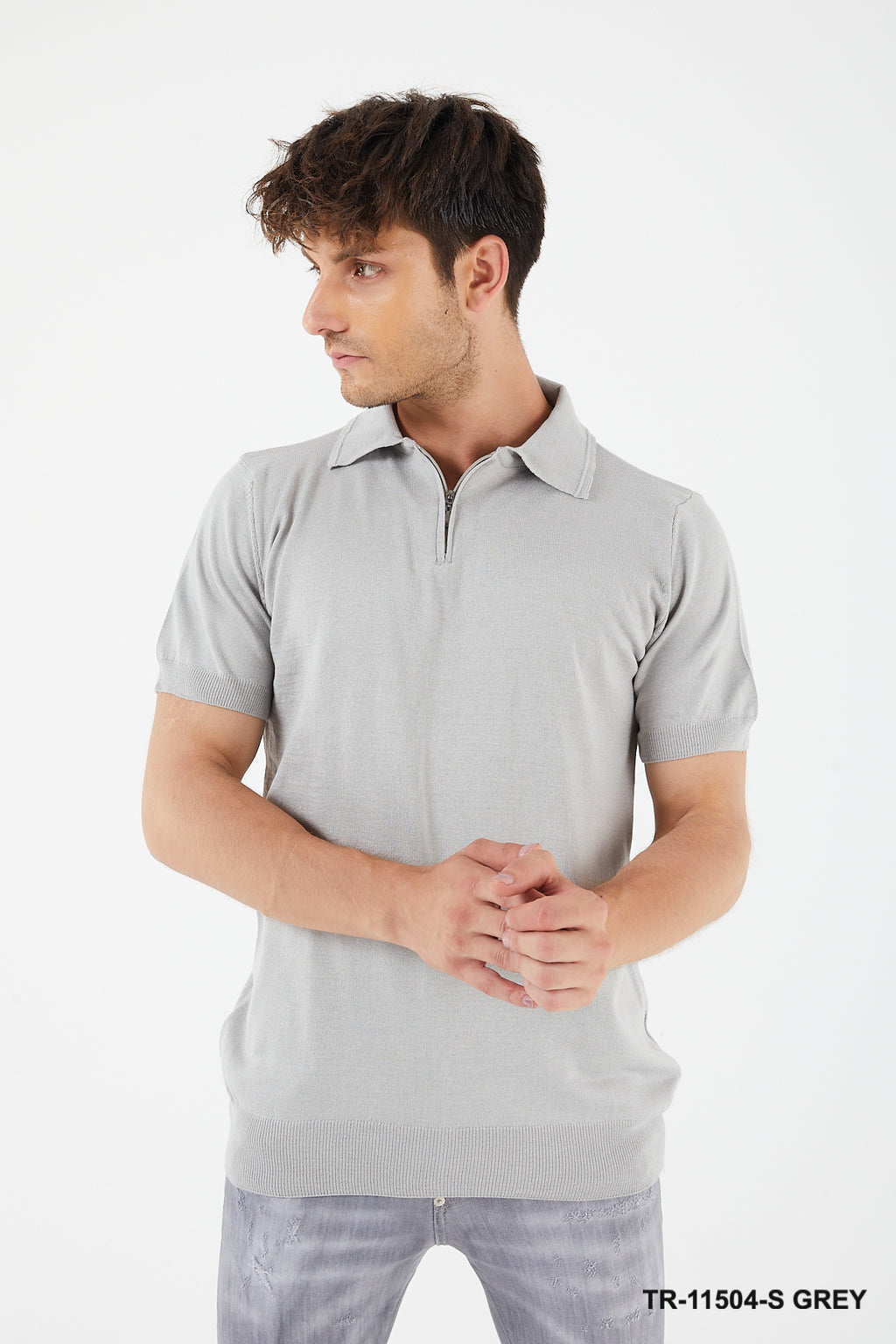 TR Premium Textured Knit Quarter-Zip Polo TR-11504