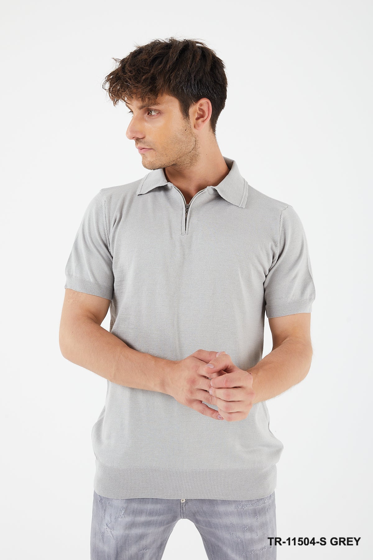 TR Premium Textured Knit Quarter-Zip Polo TR-11504