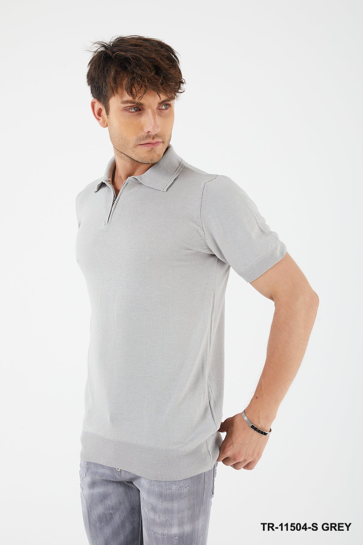 TR Premium Textured Knit Quarter-Zip Polo TR-11504