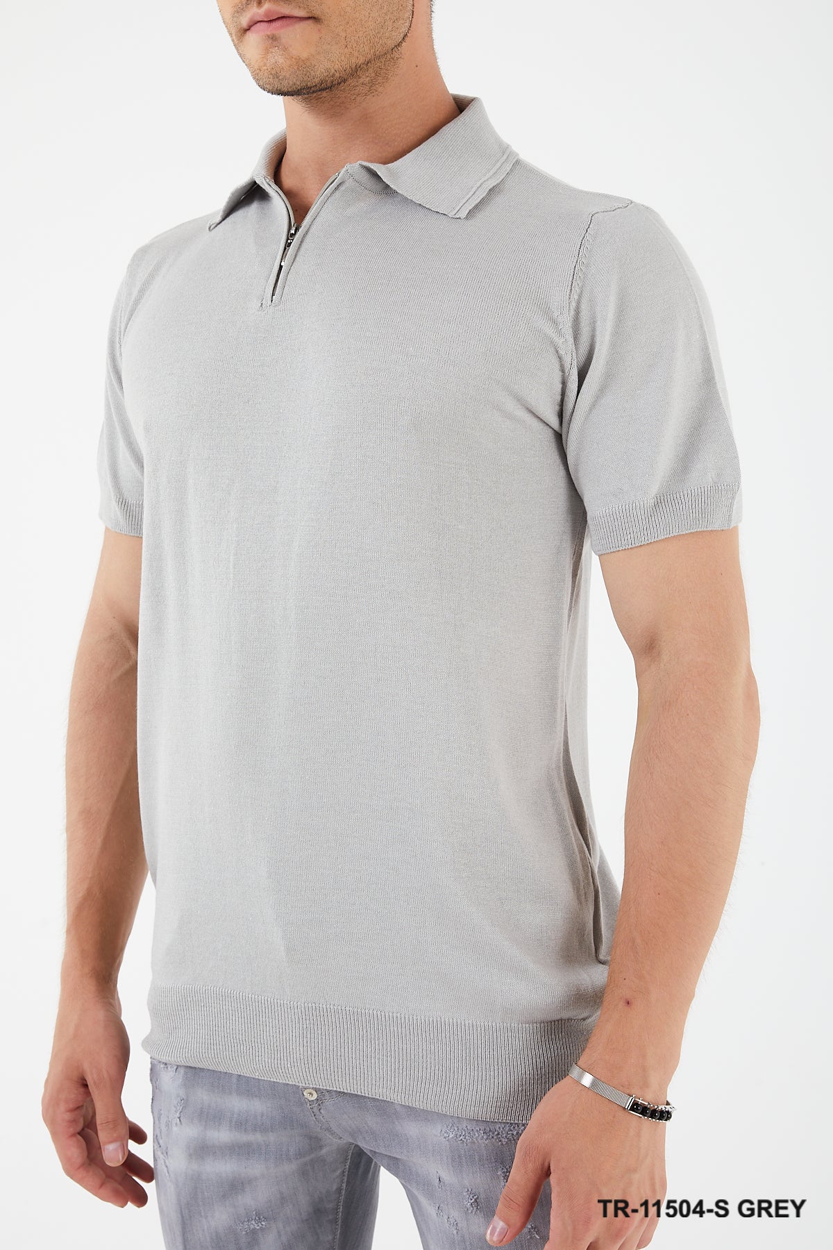TR Premium Textured Knit Quarter-Zip Polo TR-11504