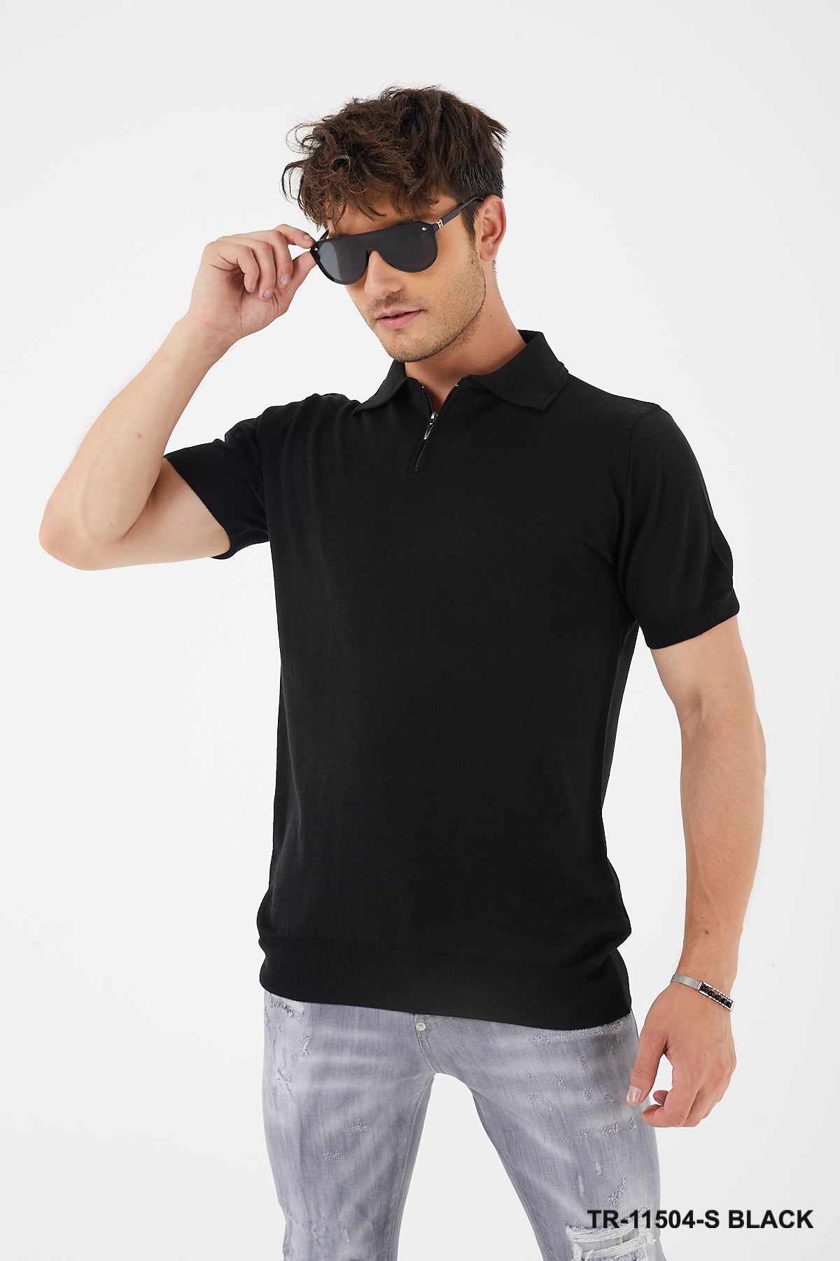 TR Premium Textured Knit Quarter-Zip Polo TR-11504