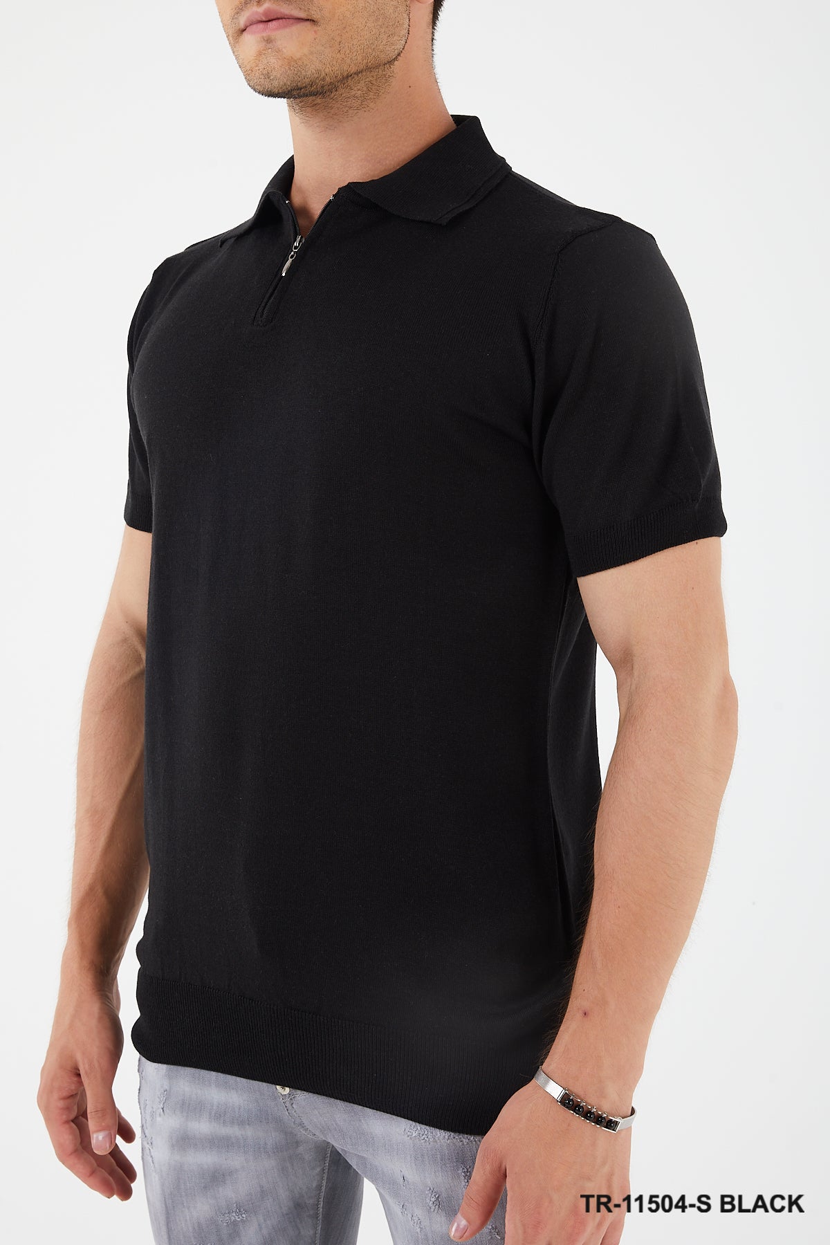 TR Premium Textured Knit Quarter-Zip Polo TR-11504