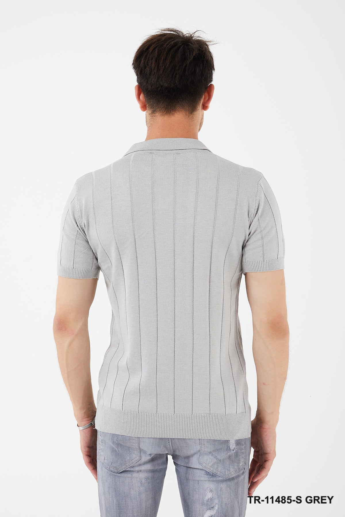Textured Knit Short sleeve Slim Fit Polo Sweater TR-11485-S