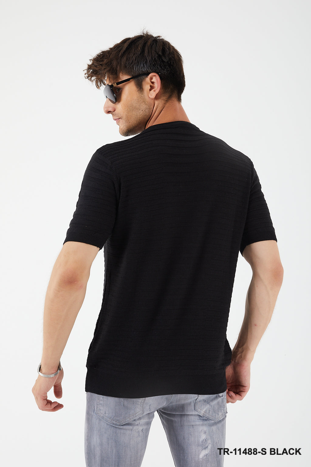 Textured Knit Crewneck T-Shirt TR-11488