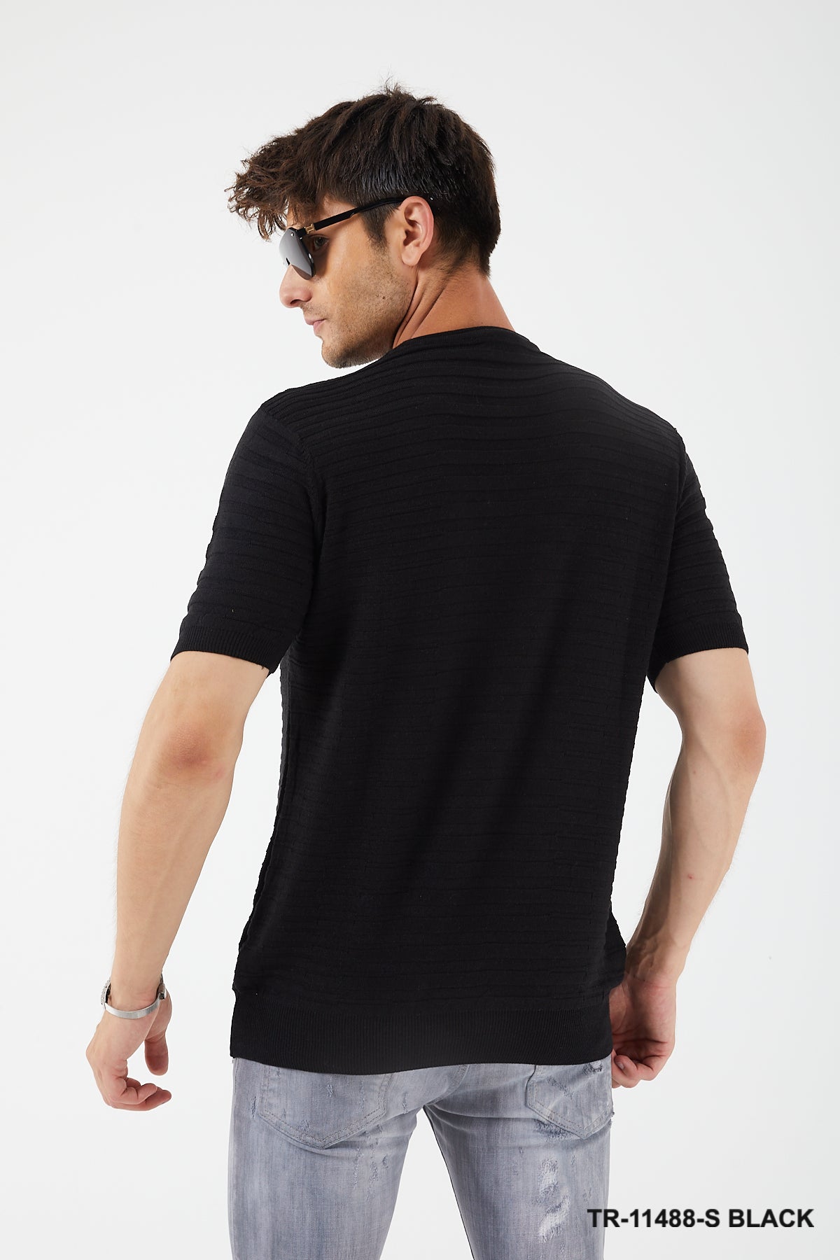 Textured Knit Crewneck T-Shirt TR-11488