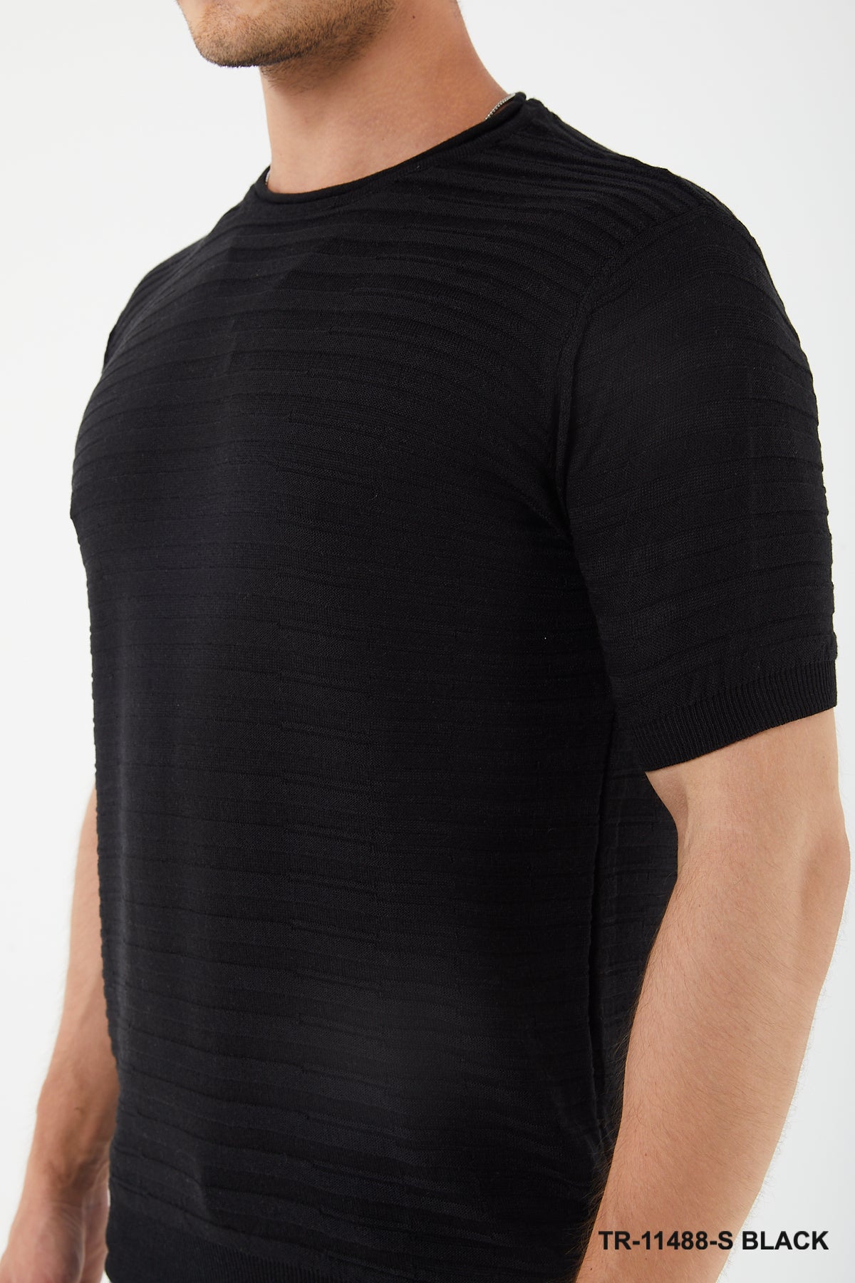 Textured Knit Crewneck T-Shirt TR-11488