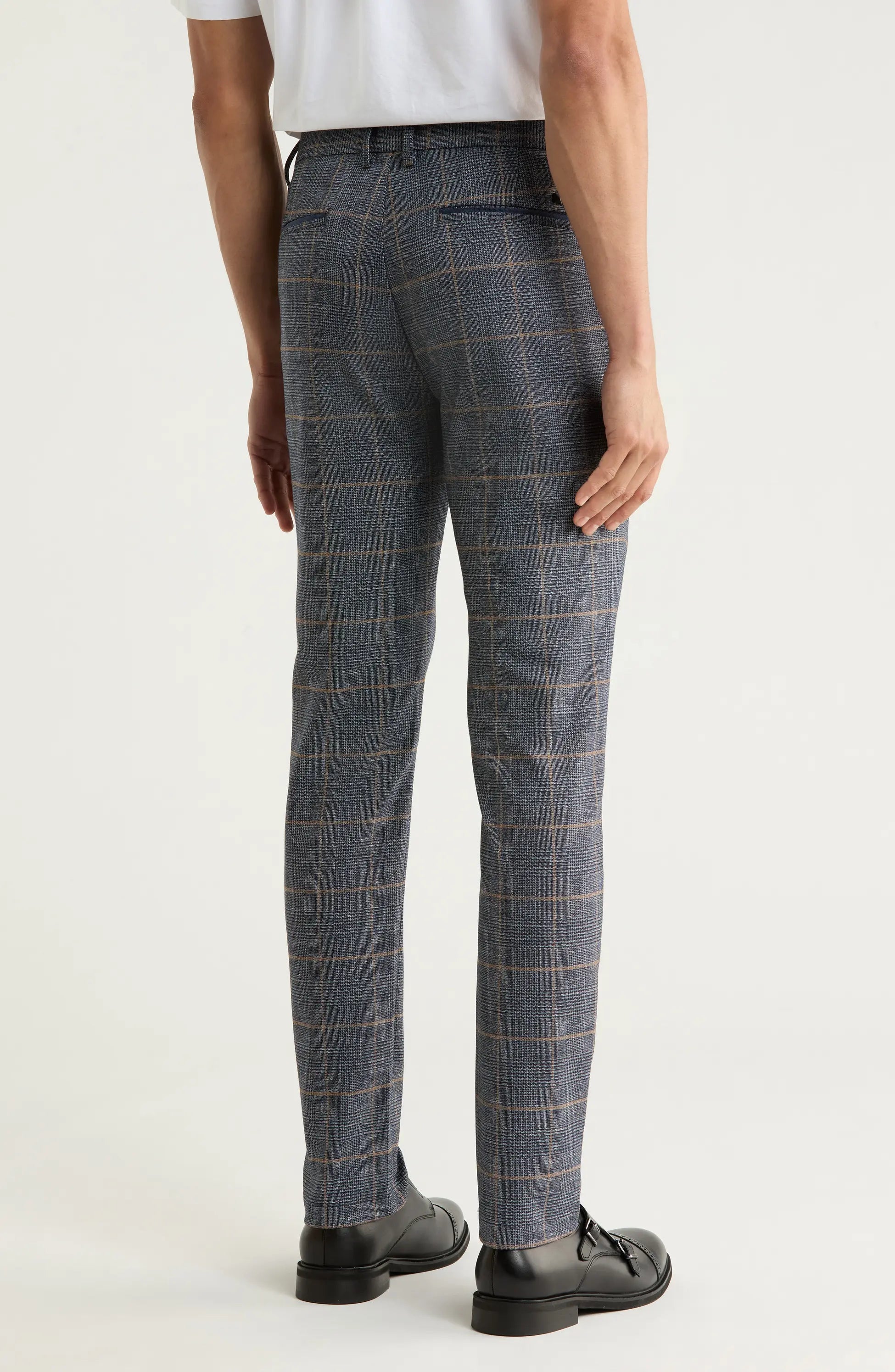 TRD-521-Plaid Straight Leg Trousers