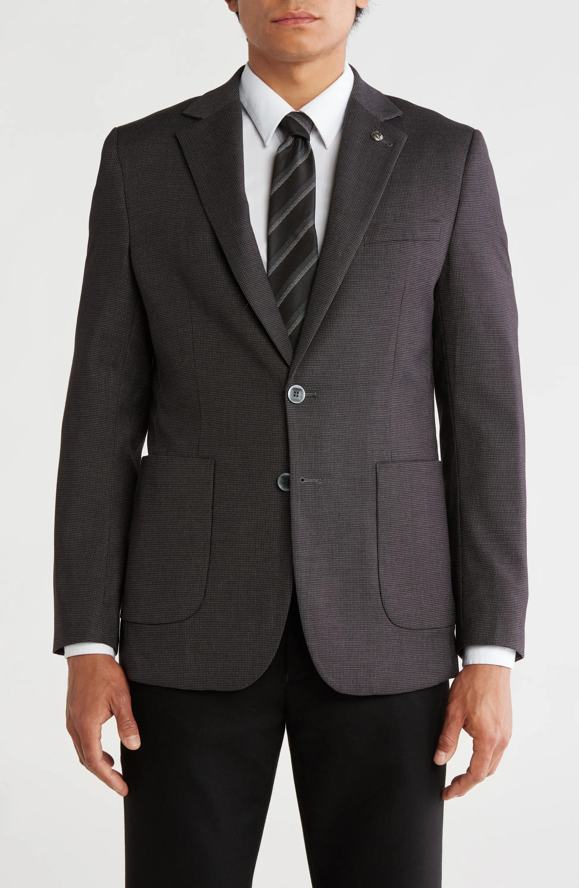 THB-327 Slim Fit Sharkskin Blazer
