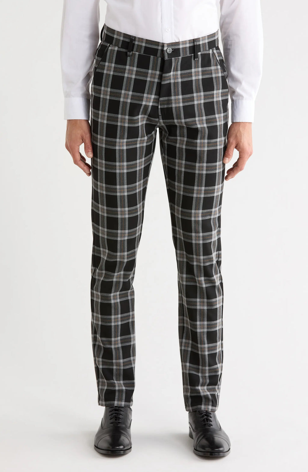 TRD-531-Plaid Straight Leg Trousers