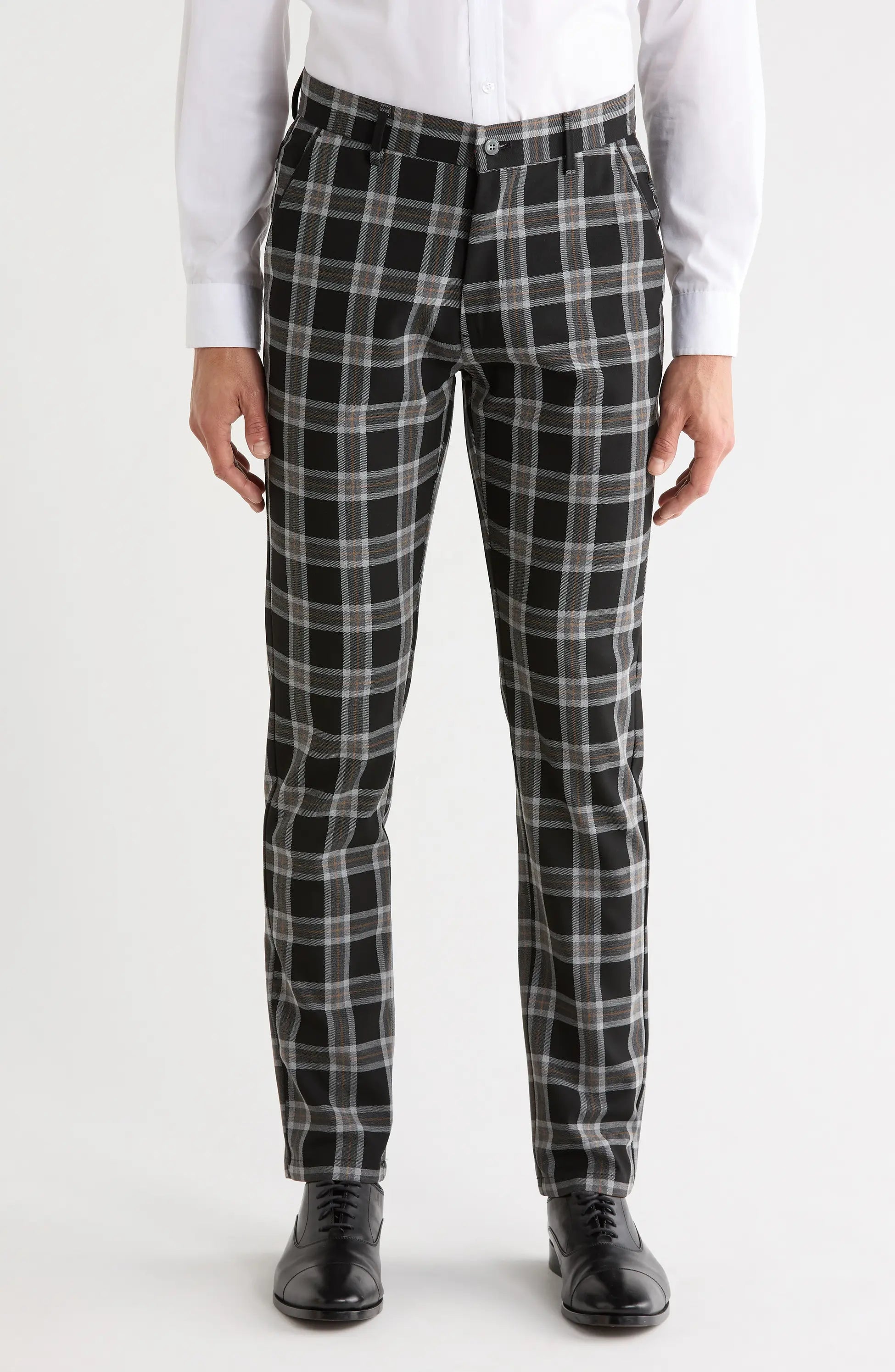 TRD-531-Plaid Straight Leg Trousers