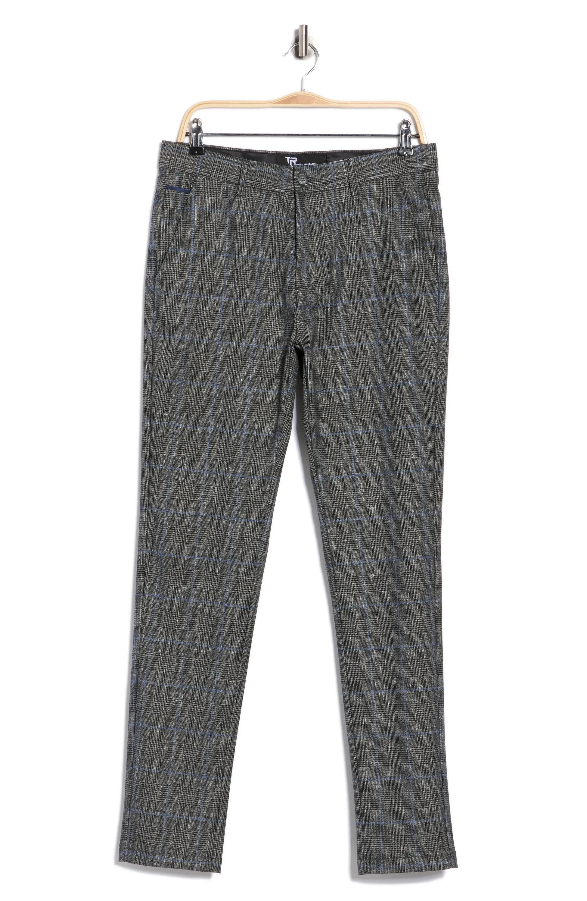 TRD-520-Plaid Straight Leg Trousers