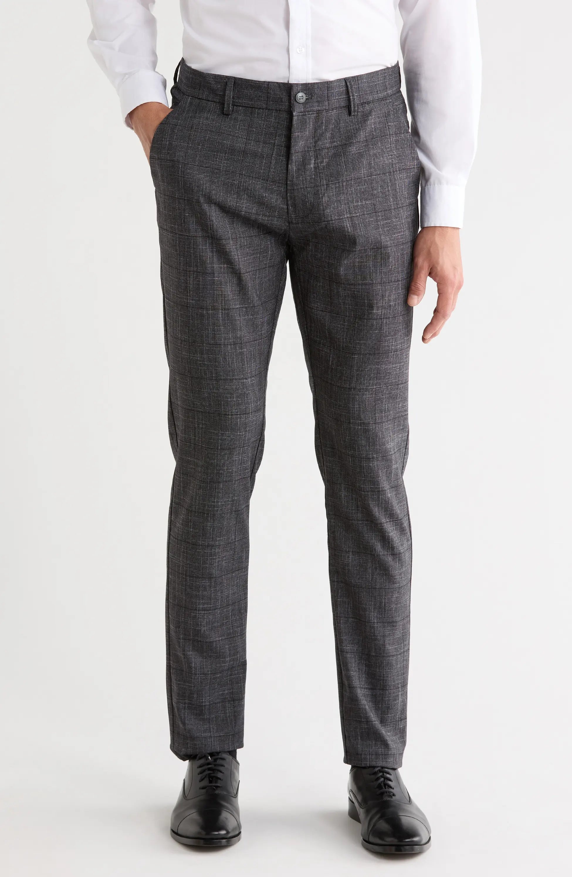 TRD-523-Plaid Straight Leg Trousers