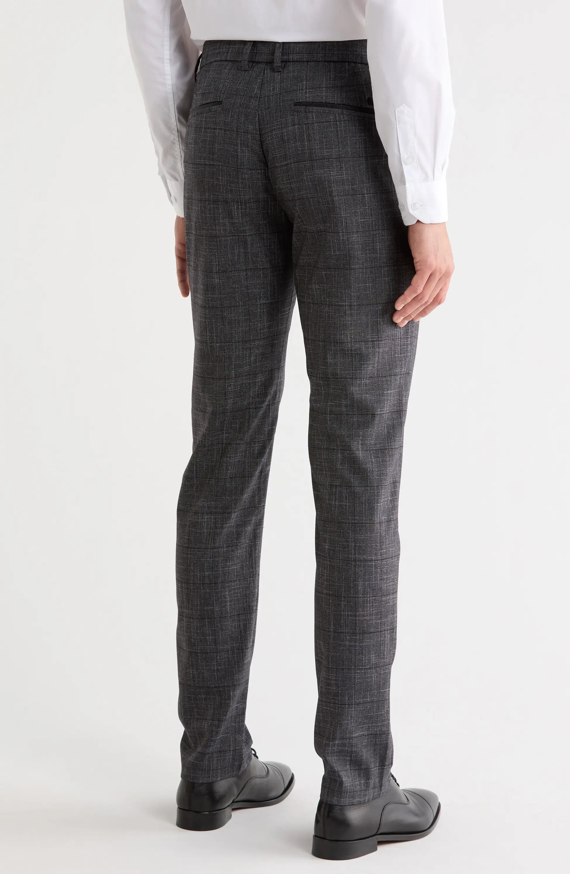 TRD-523-Plaid Straight Leg Trousers