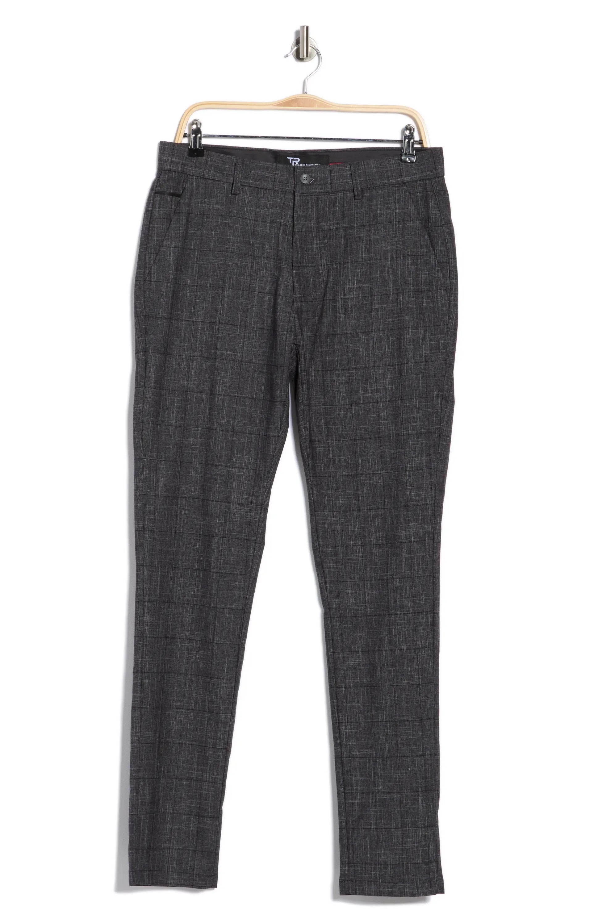 TRD-523-Plaid Straight Leg Trousers