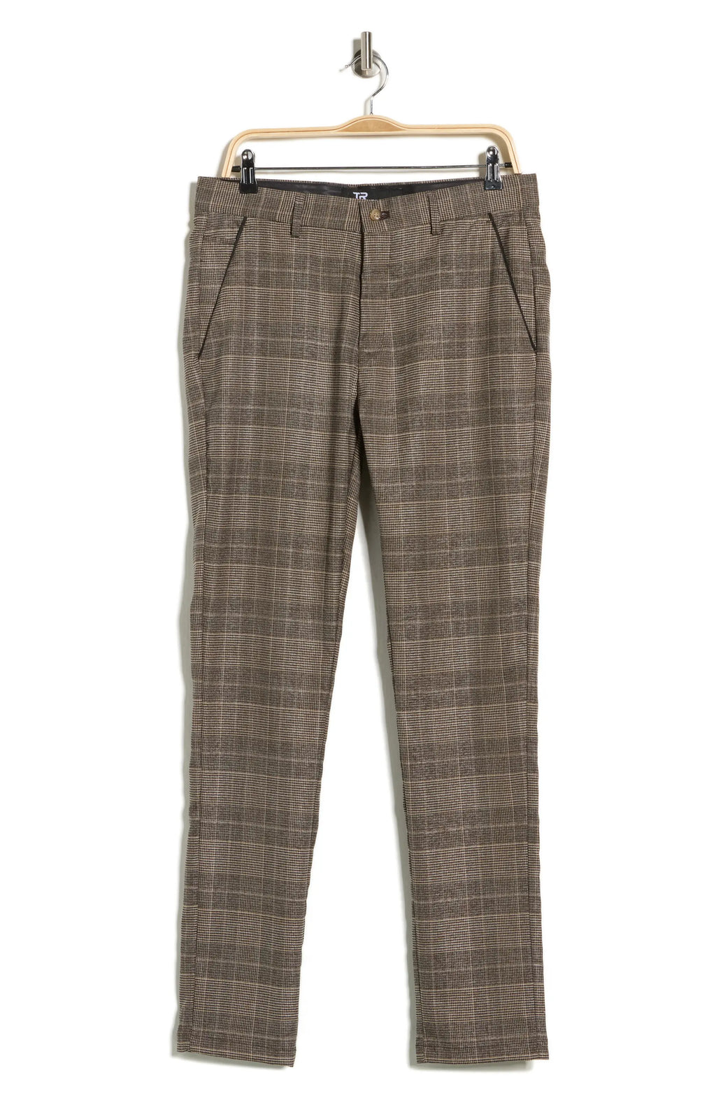 TRD-524-Plaid Straight Leg Trousers