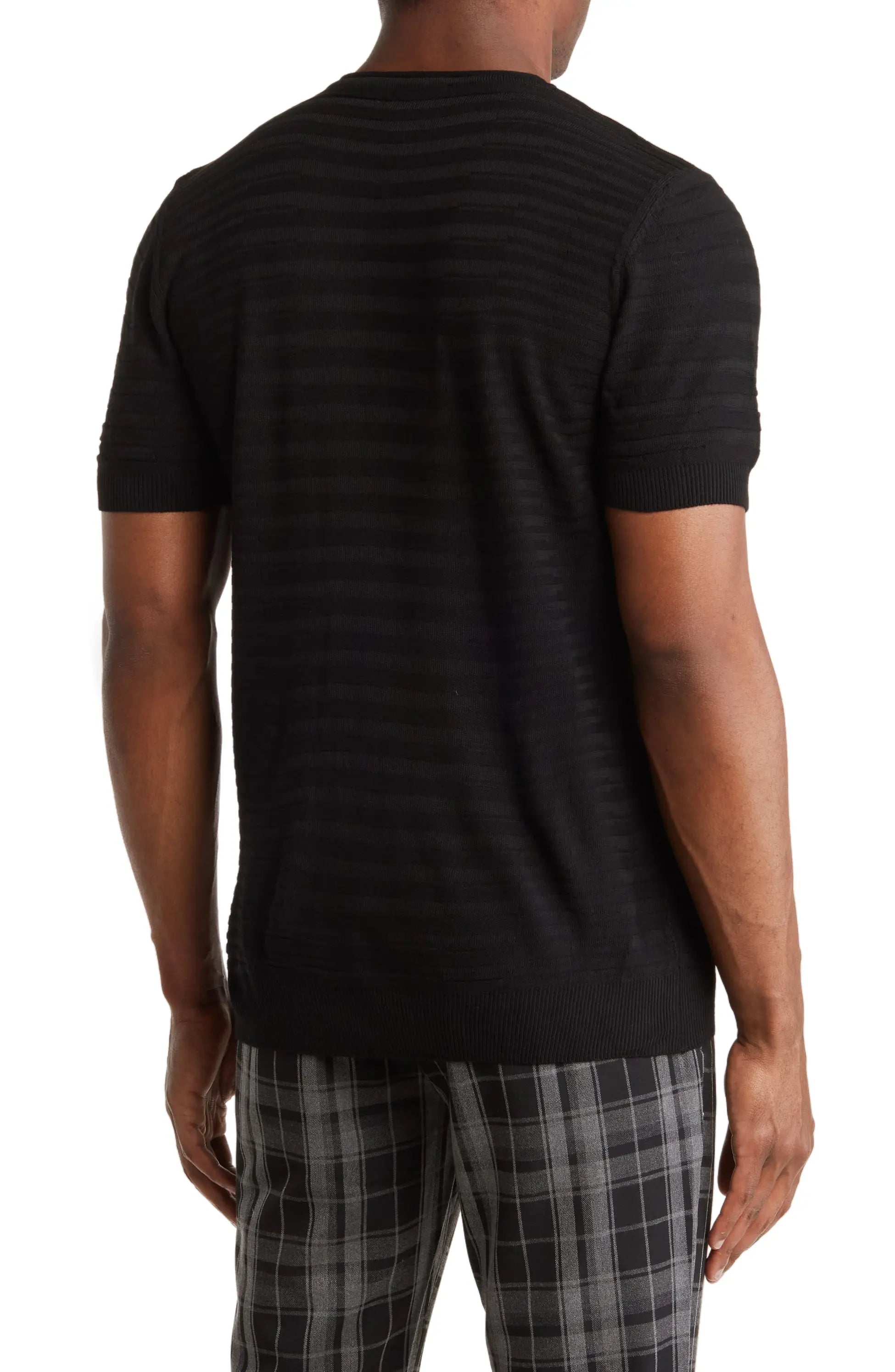 Textured Knit Crewneck T-Shirt TR-11488