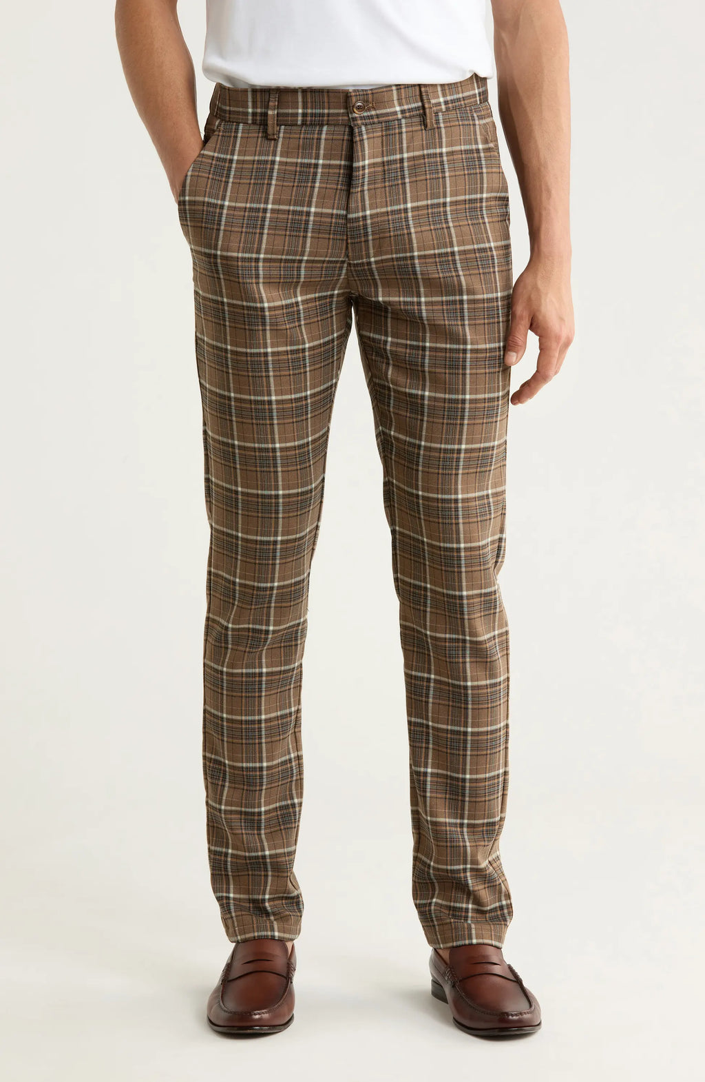 TRD-534-Plaid Straight Leg Trousers