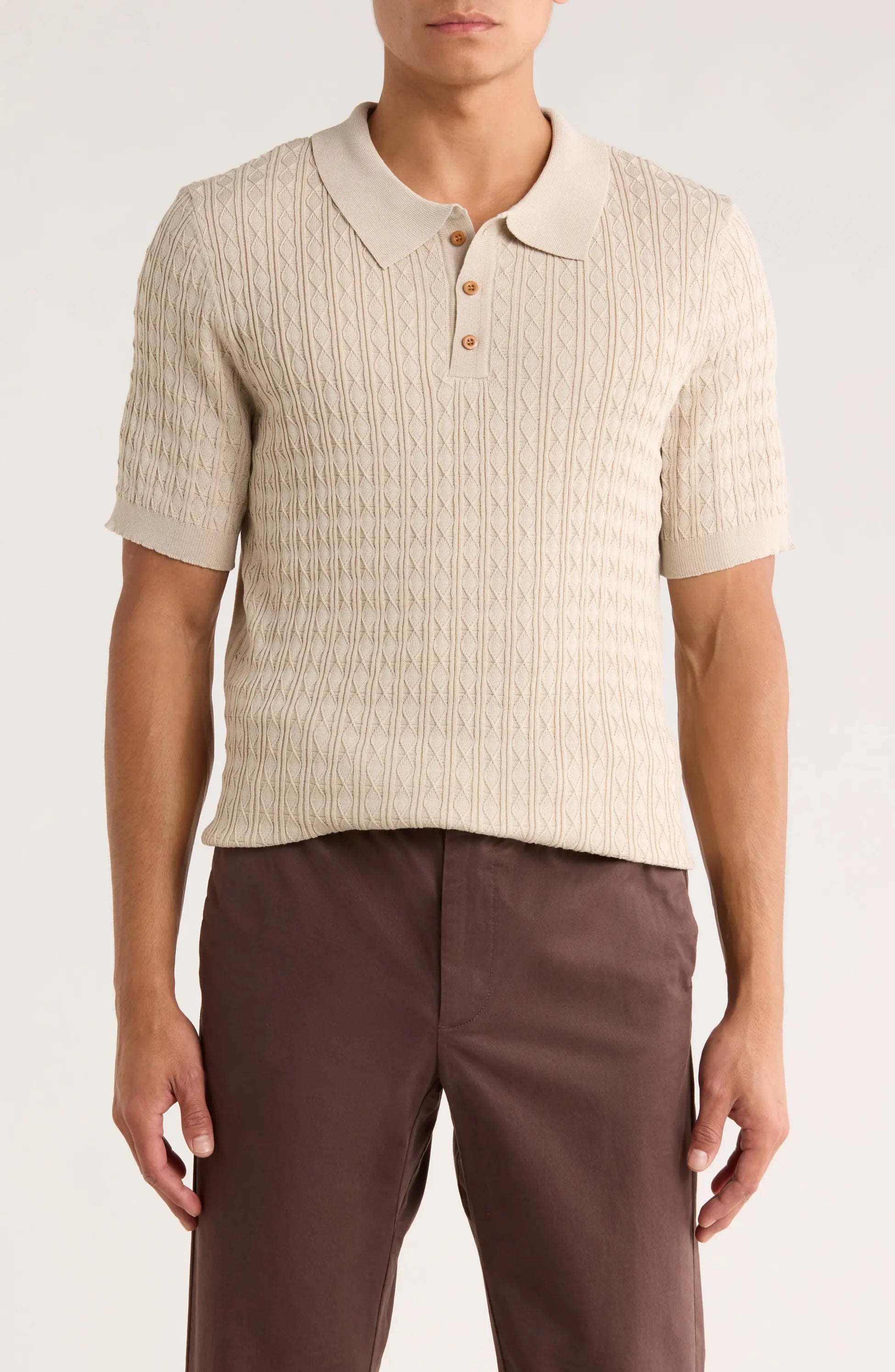 TRNS-550 Short Sleeve Knit Sweater
