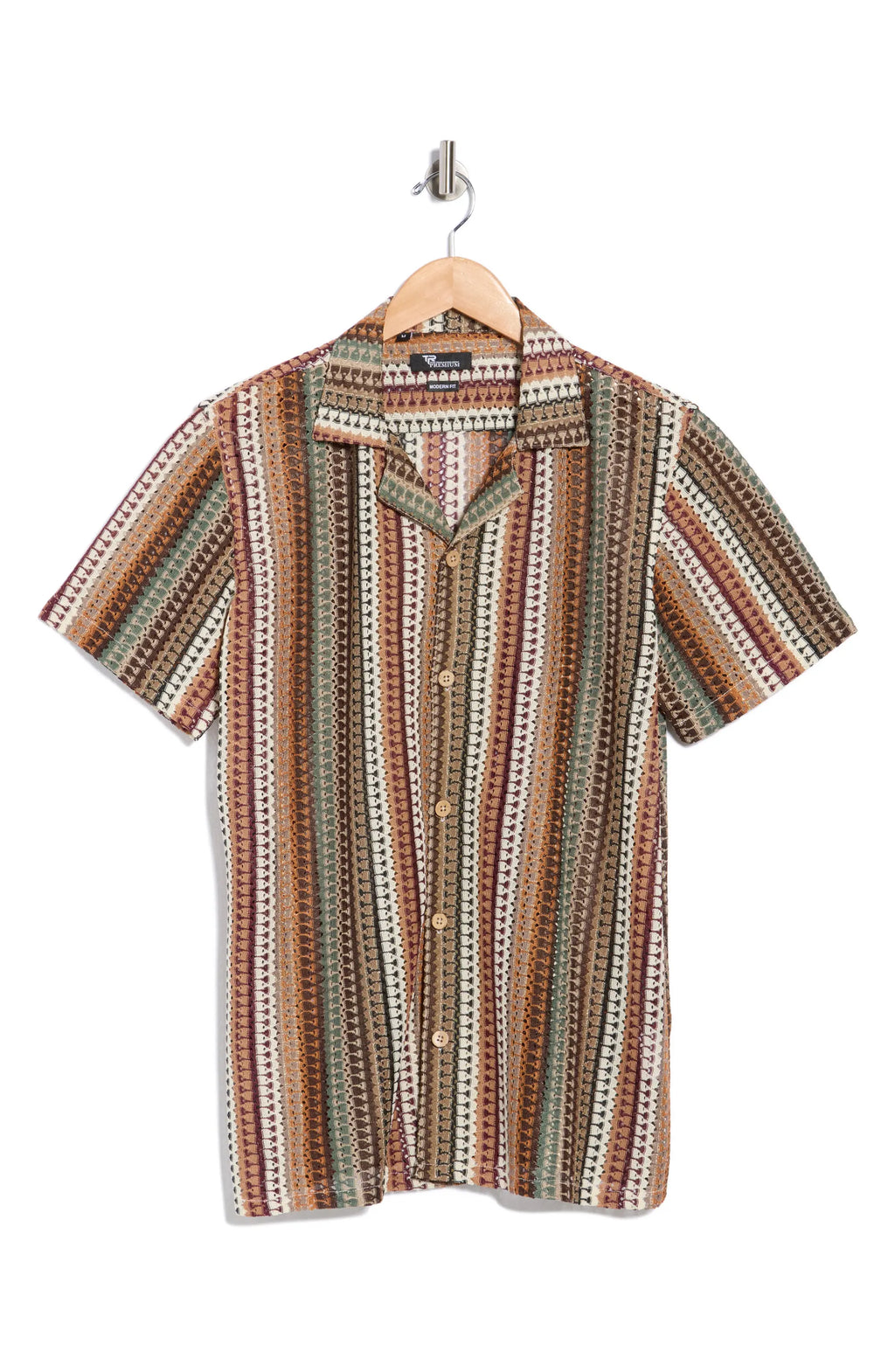 TRSH-3016-Modern Fit Textured Camp Shirt
