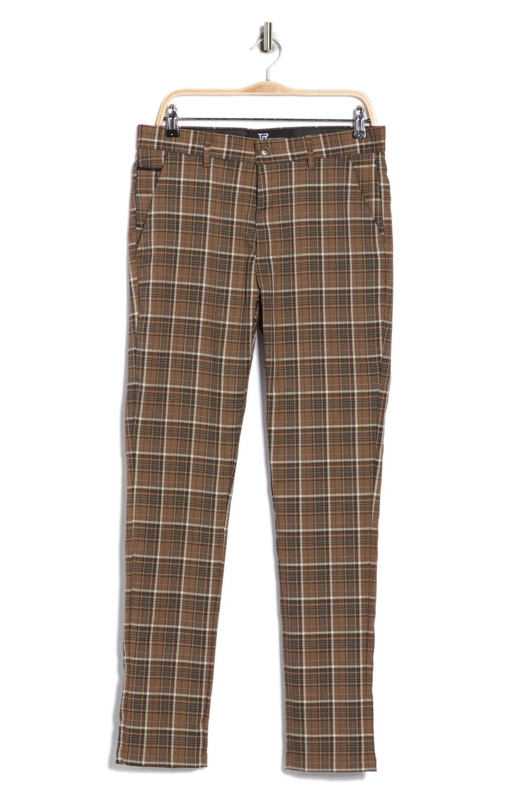 TRD-534-Plaid Straight Leg Trousers