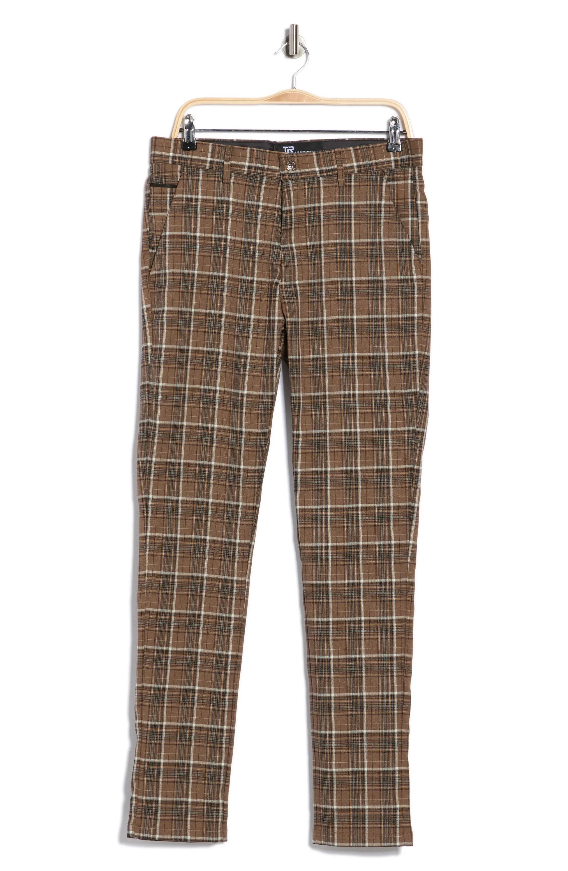 TRD-534-Plaid Straight Leg Trousers
