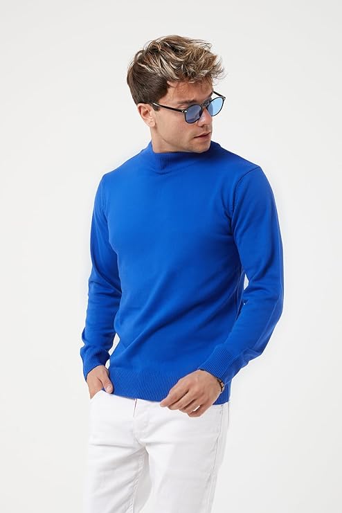TR-11476 Slim Fit Wool Mock Neck Sweater