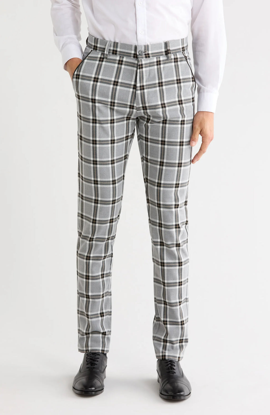 TRD-530-Plaid Straight Leg Trousers