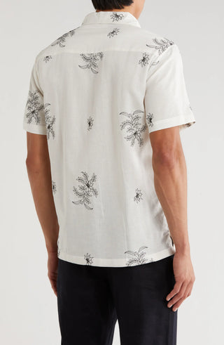 TRS-7002 Floral Embroidered Camp Shirt
