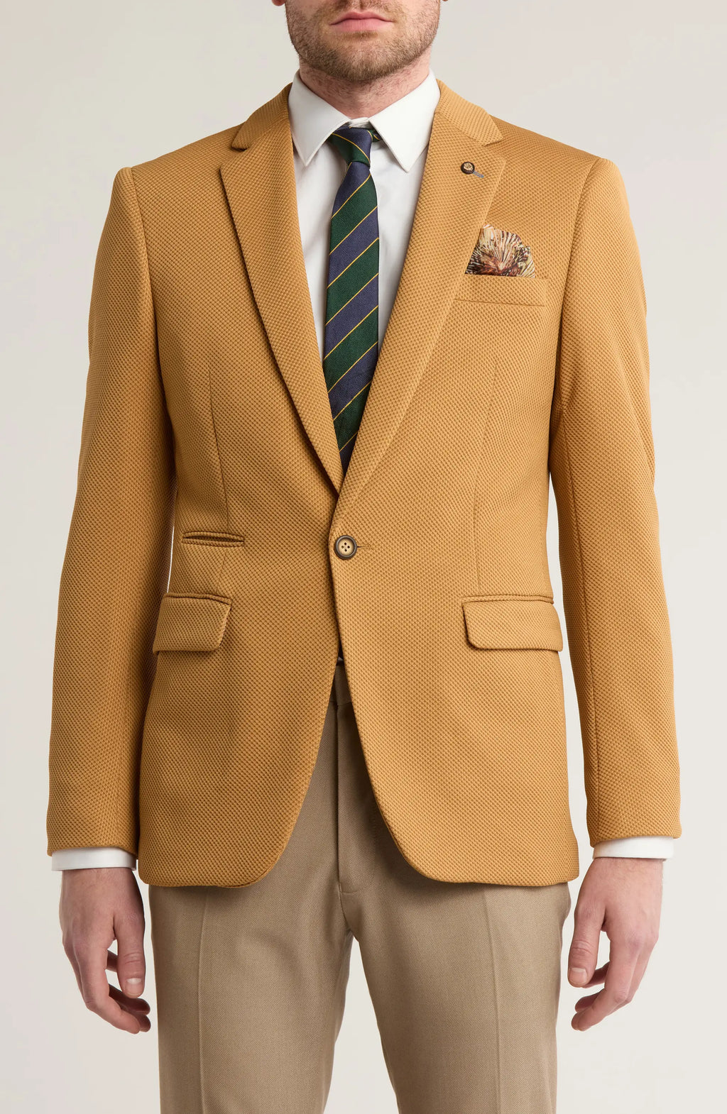 TRB-737 One-Button Fashion Knit Blazer