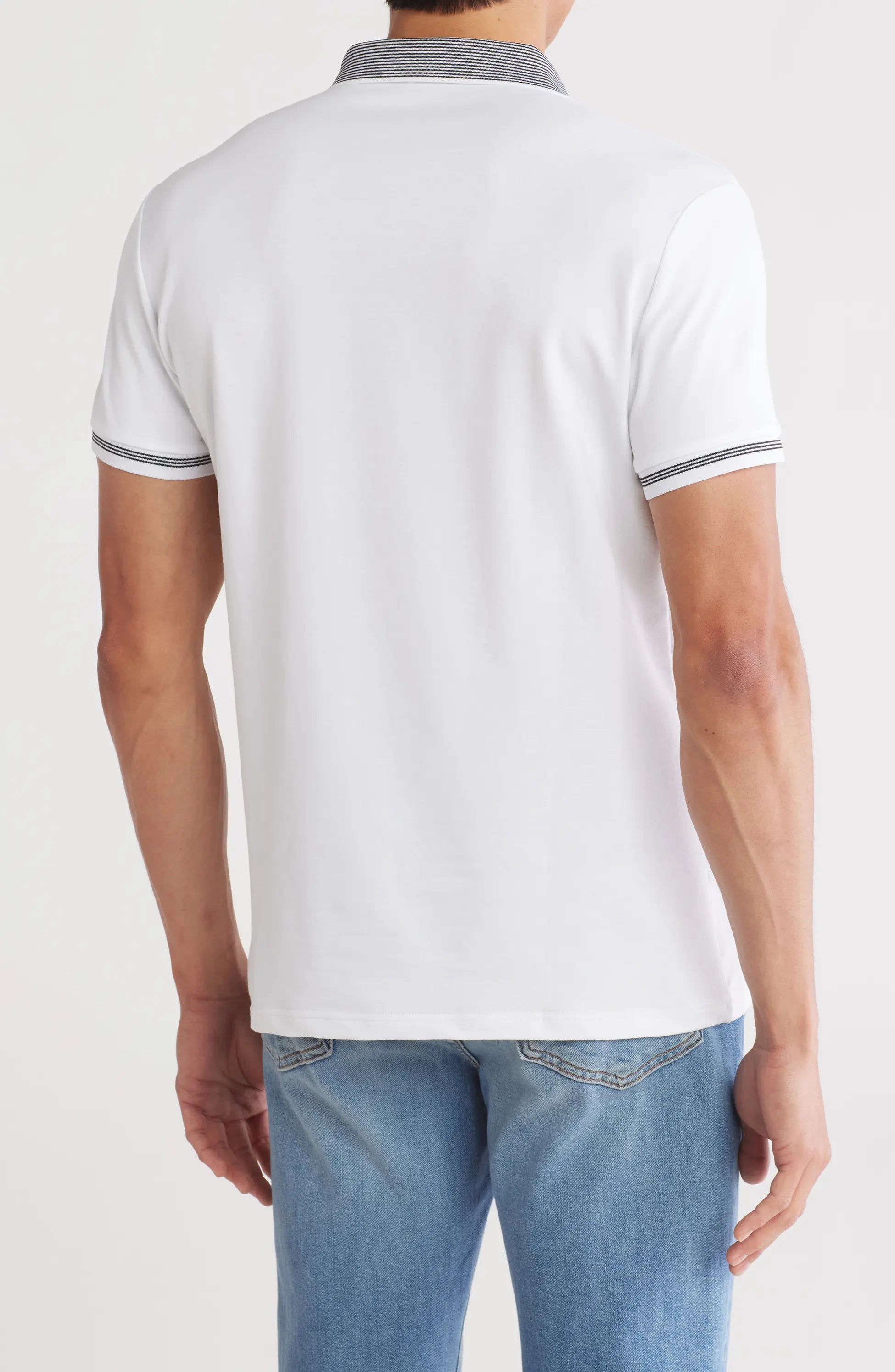 CVPL-73 Slim Fit Zip Stretch Cotton Polo