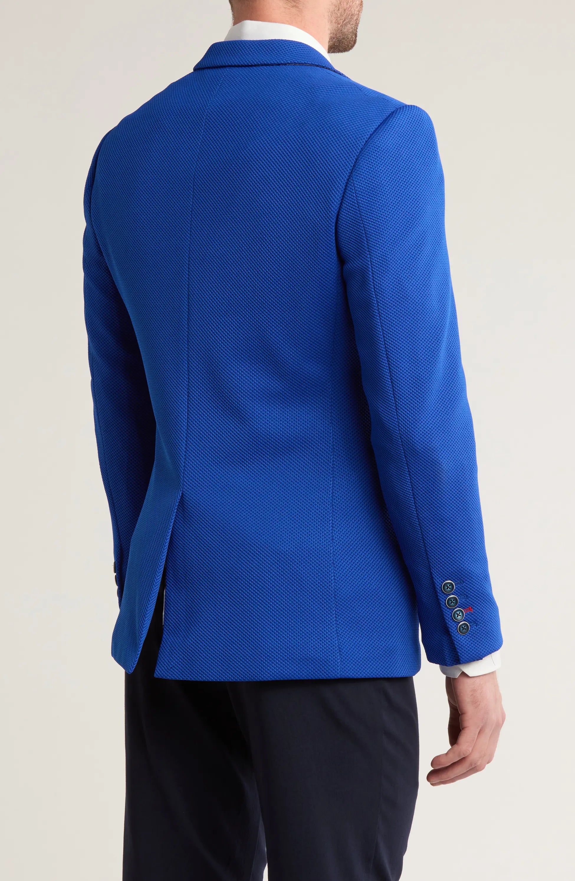 TRB-737 One-Button Fashion Knit Blazer
