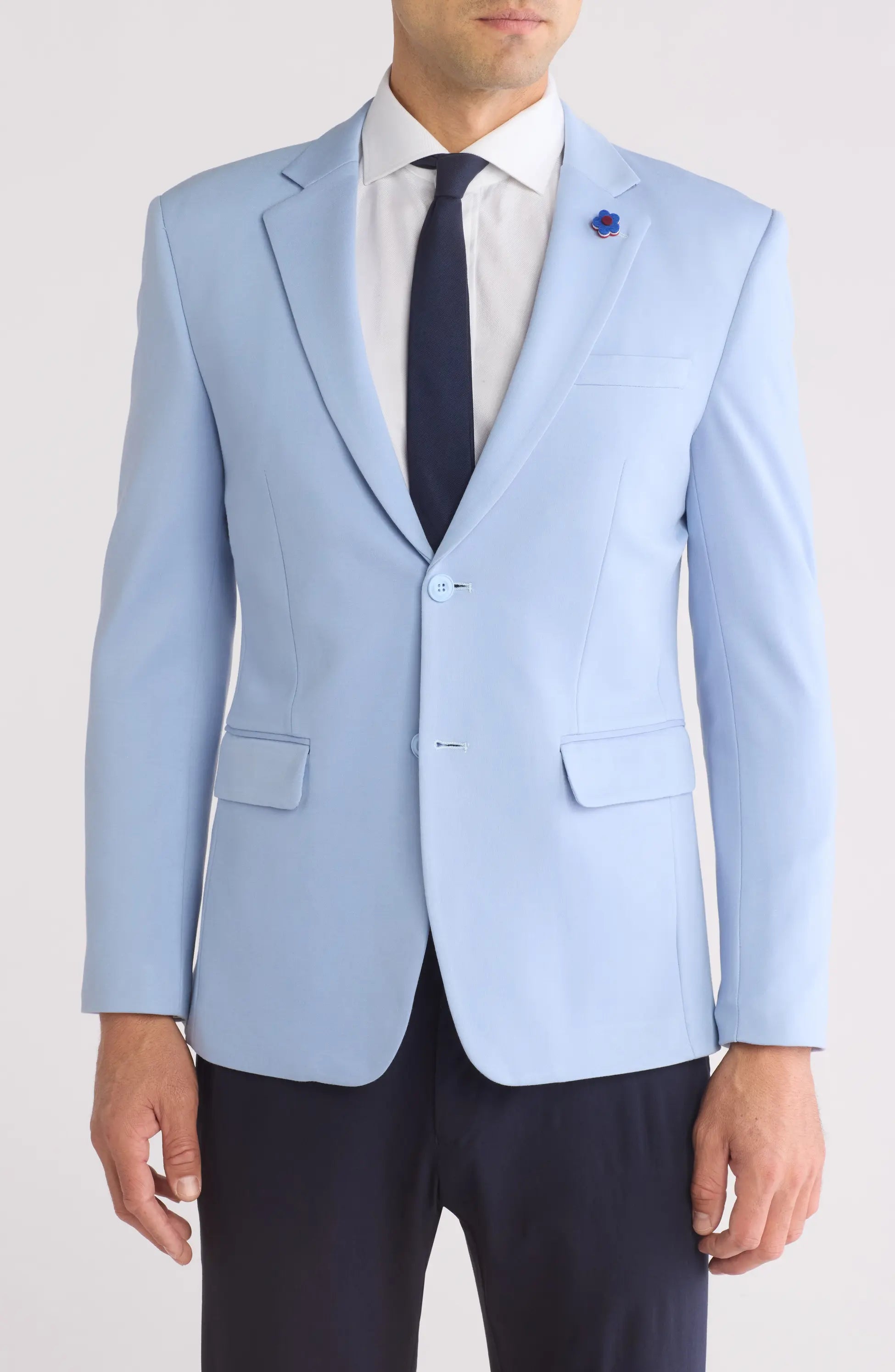 TRB-752 Slim Fit Two-Button Knit Blazer