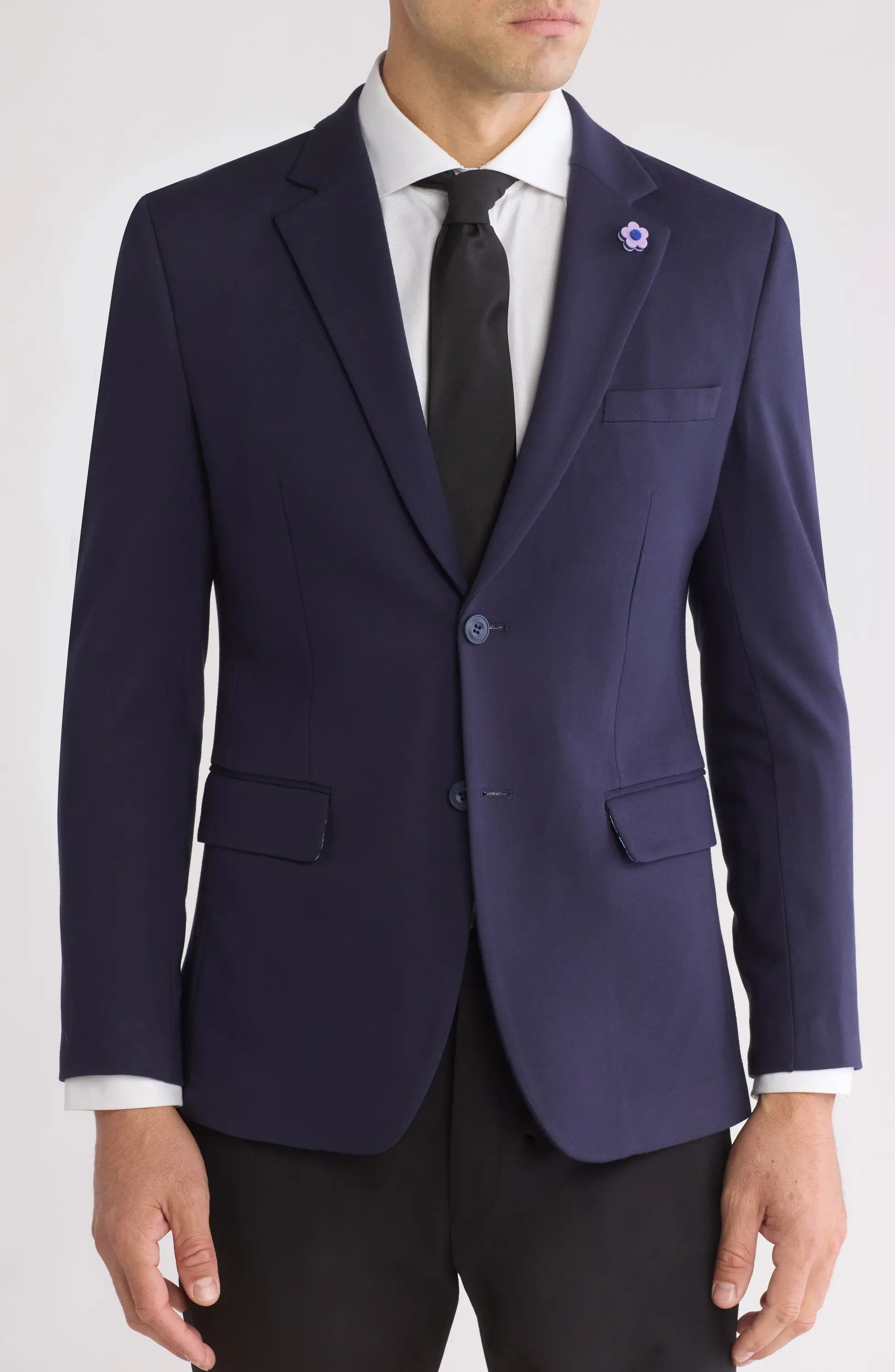 TRB-752 Slim Fit Two-Button Knit Blazer