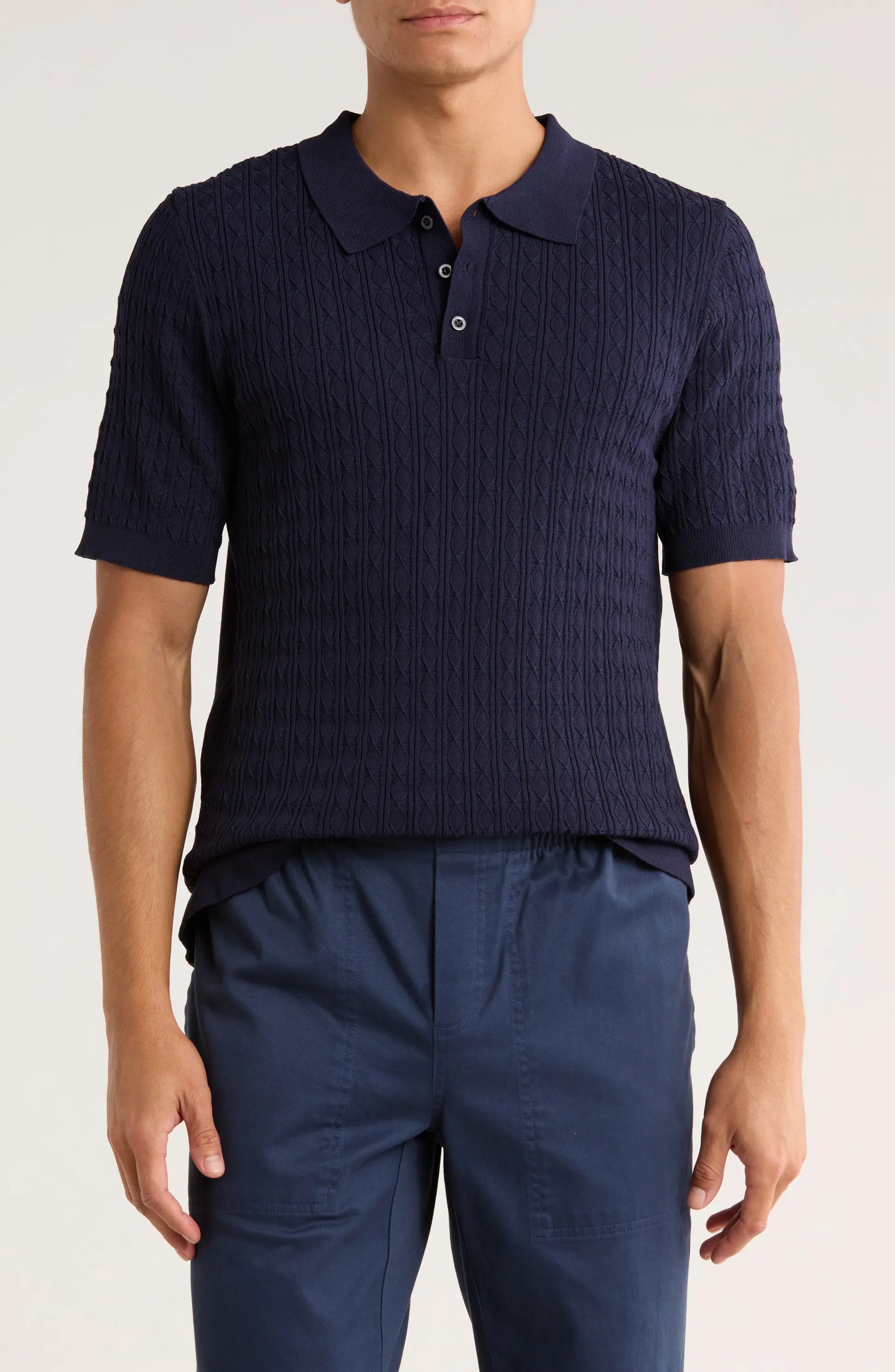 TRNS-550 Short Sleeve Knit Sweater