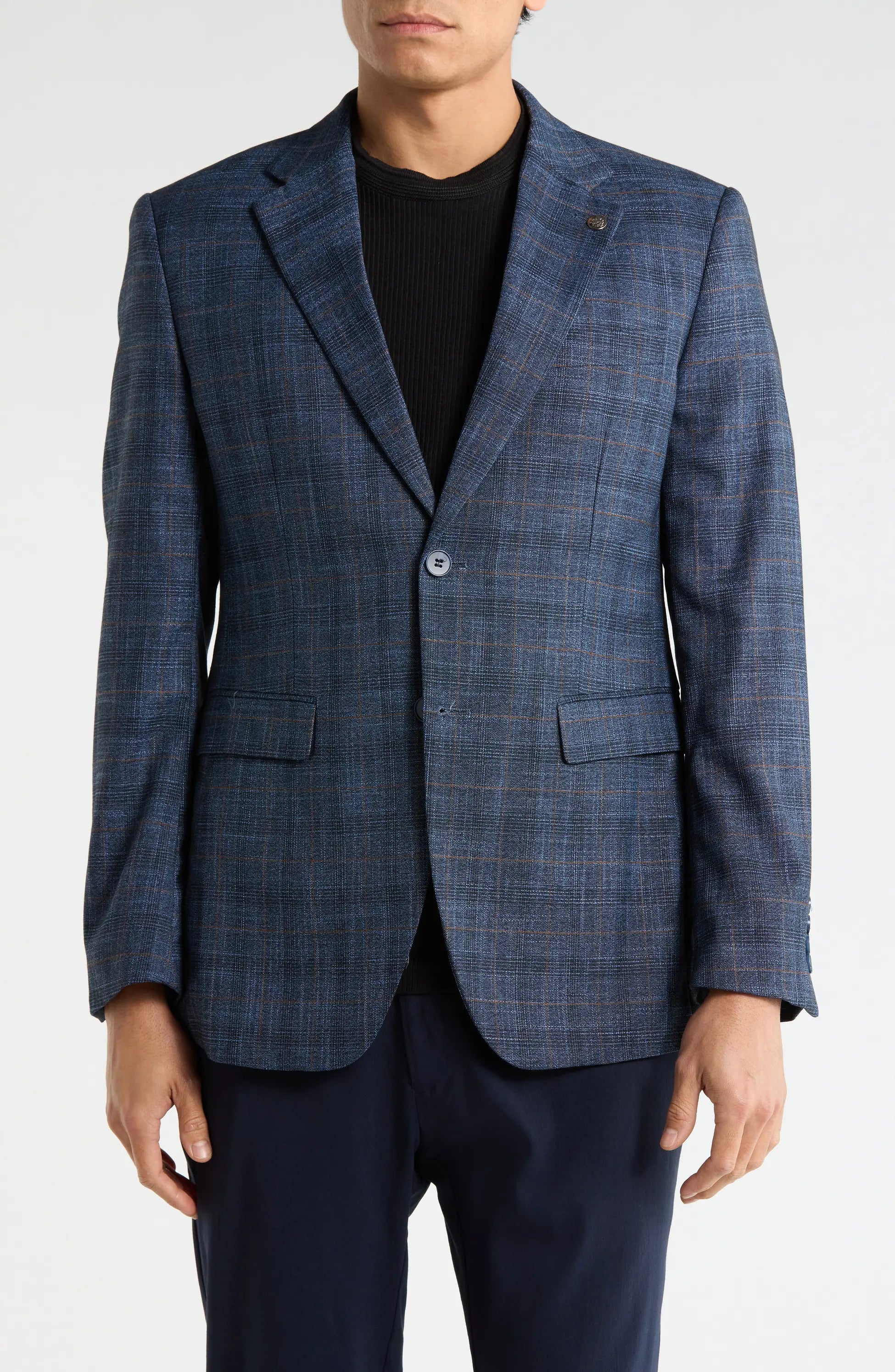 TRB-926 Slim Fit Plaid Stretch Sport Coat