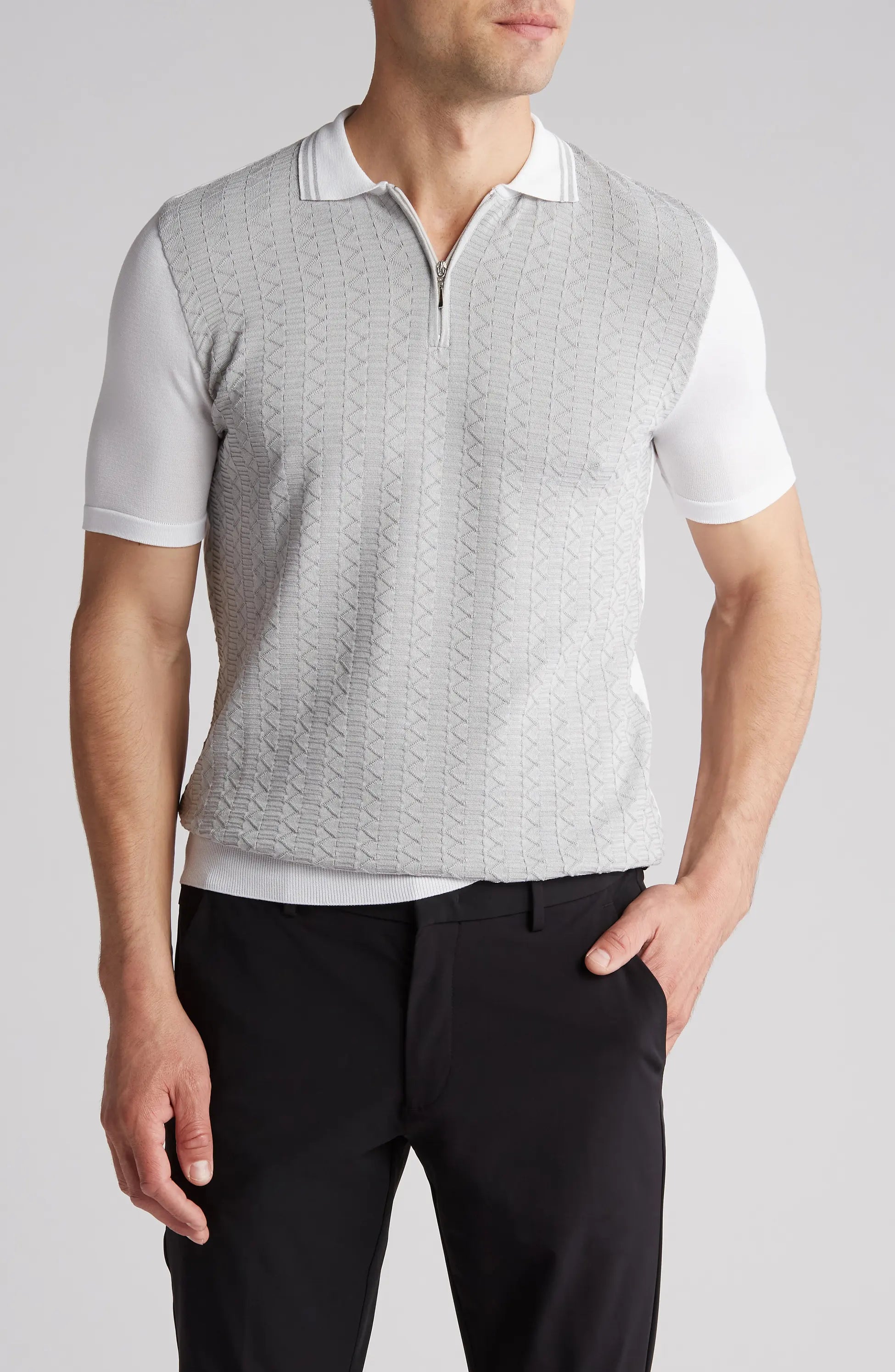 Textured Knit short sleeve shirt  TR-11516