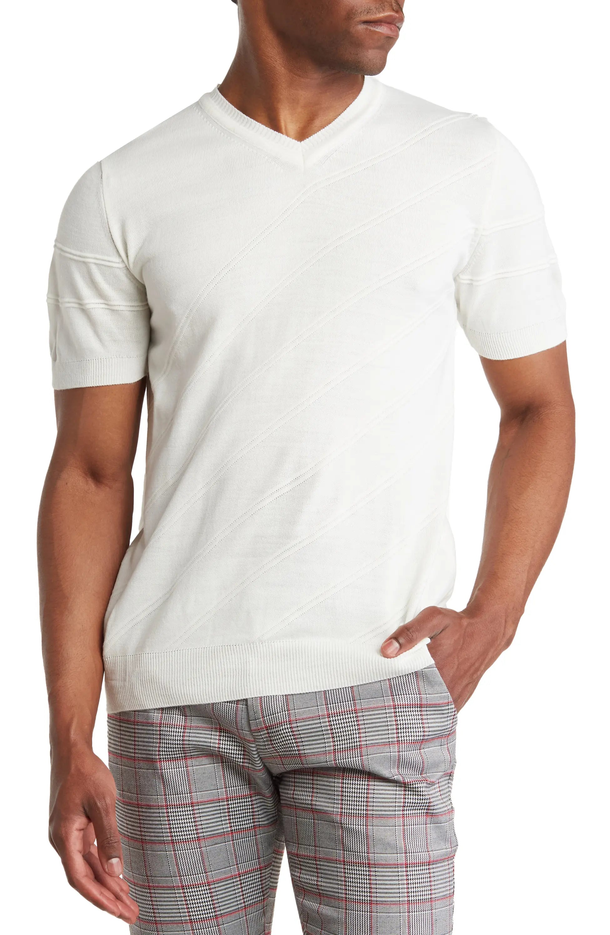 TR Premium - Textured Knit Henley T-Shirt TR-11486