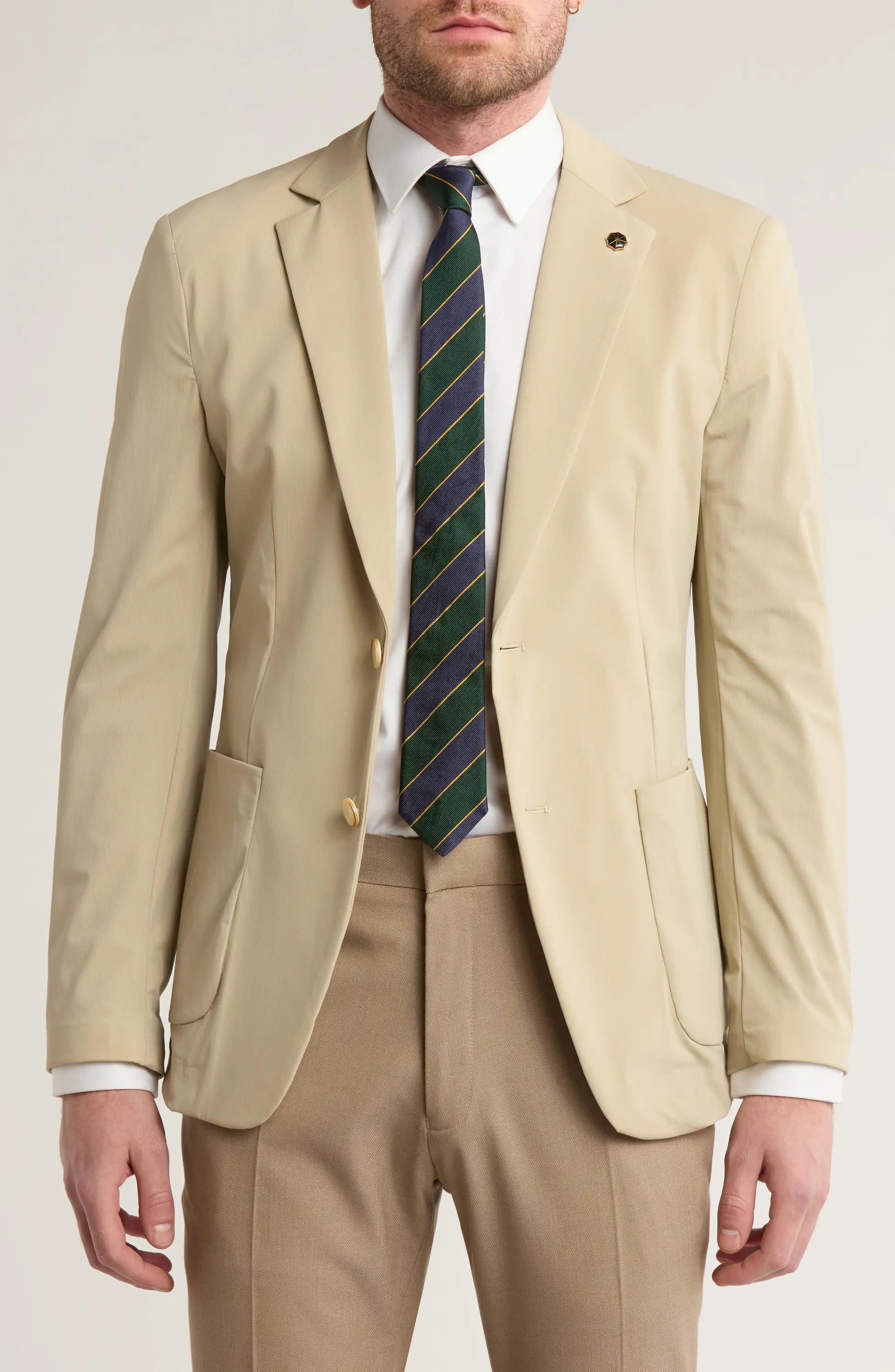 TRB-901 Notched Lapels Two-Button Blazer Light stretch fabric