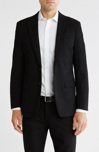 TRB-911 Slim Fit Solid Cotton Blend Textured Blazer
