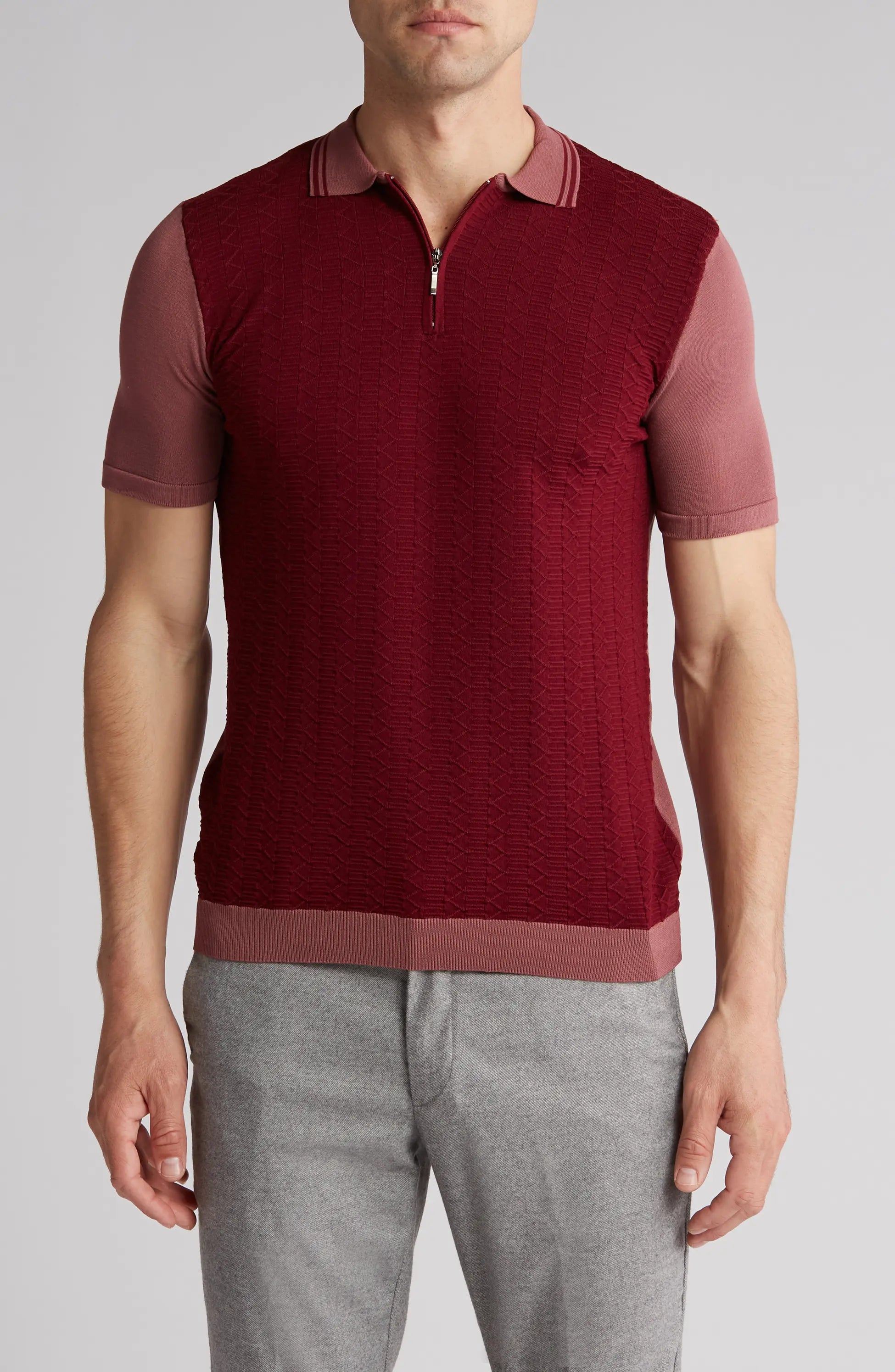 Textured Knit short sleeve shirt  TR-11516