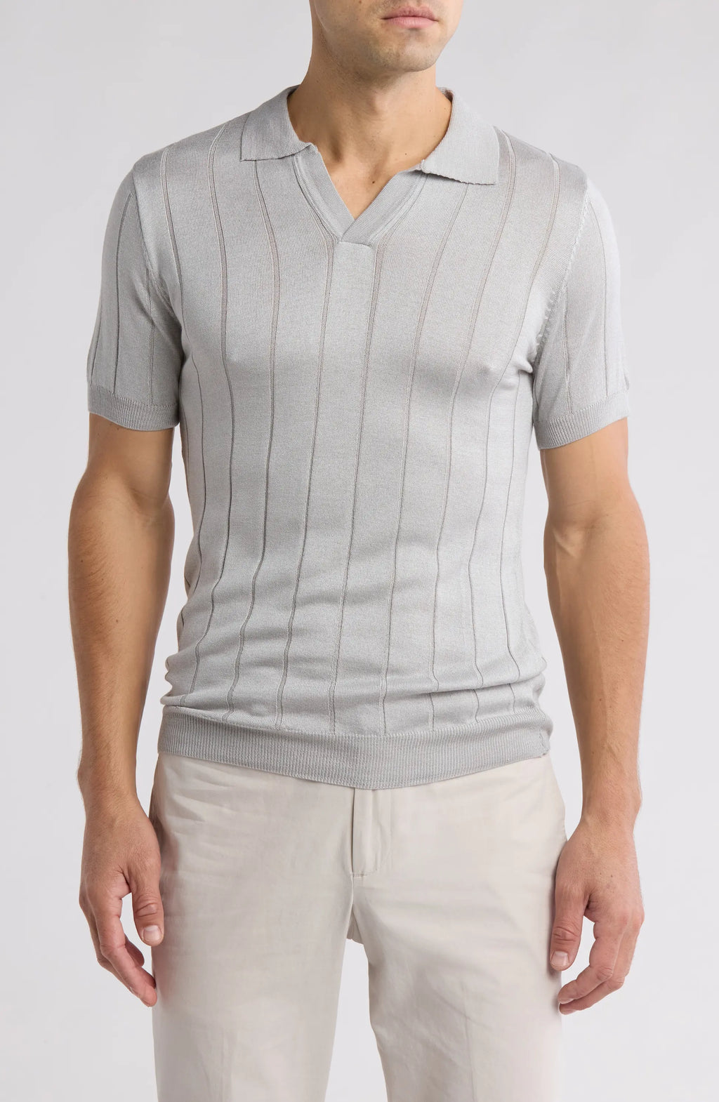 Textured Knit Short sleeve Slim Fit Polo Sweater TR-11485-S