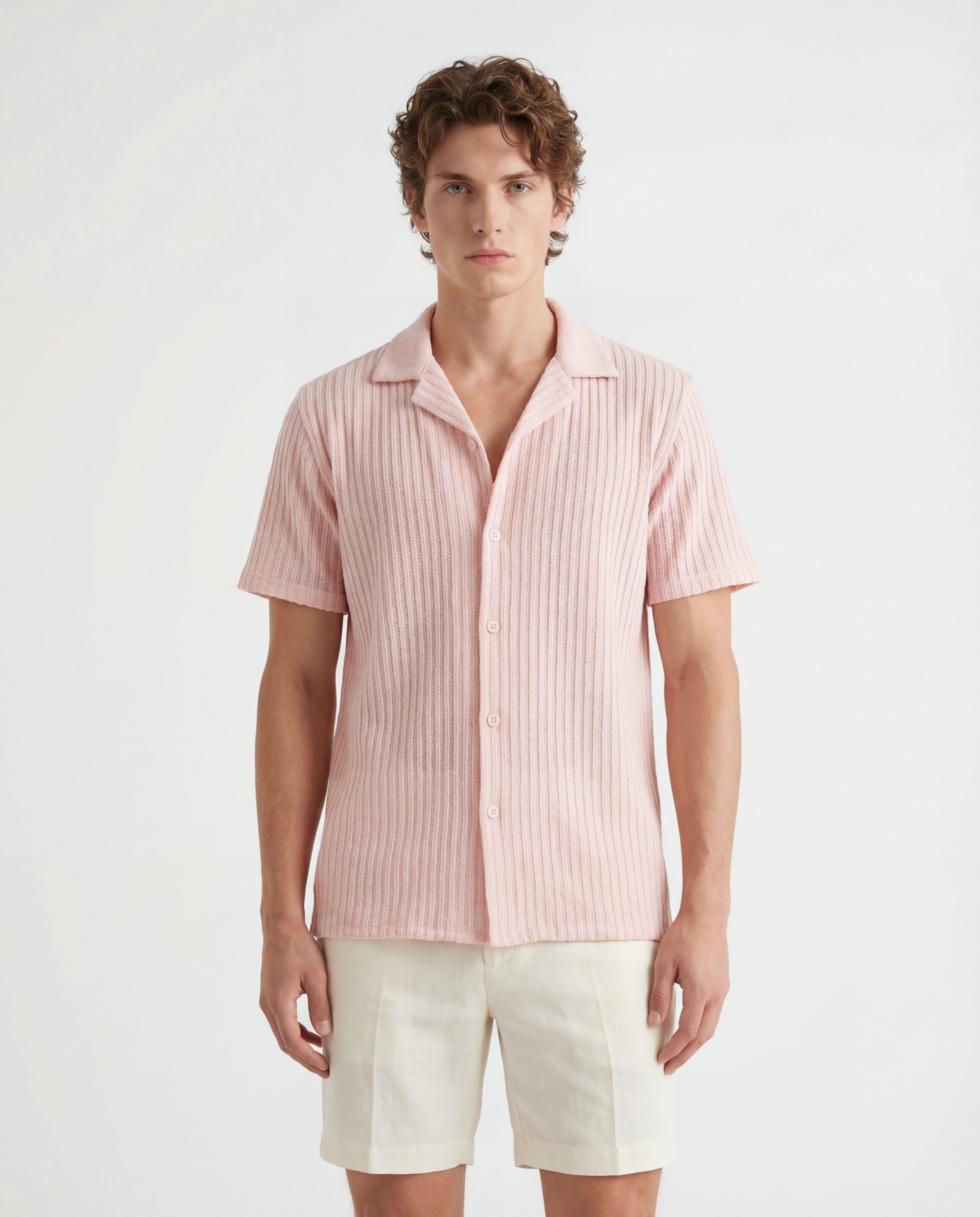 TRSH-216 Textured Stripe Button-Up Shirt